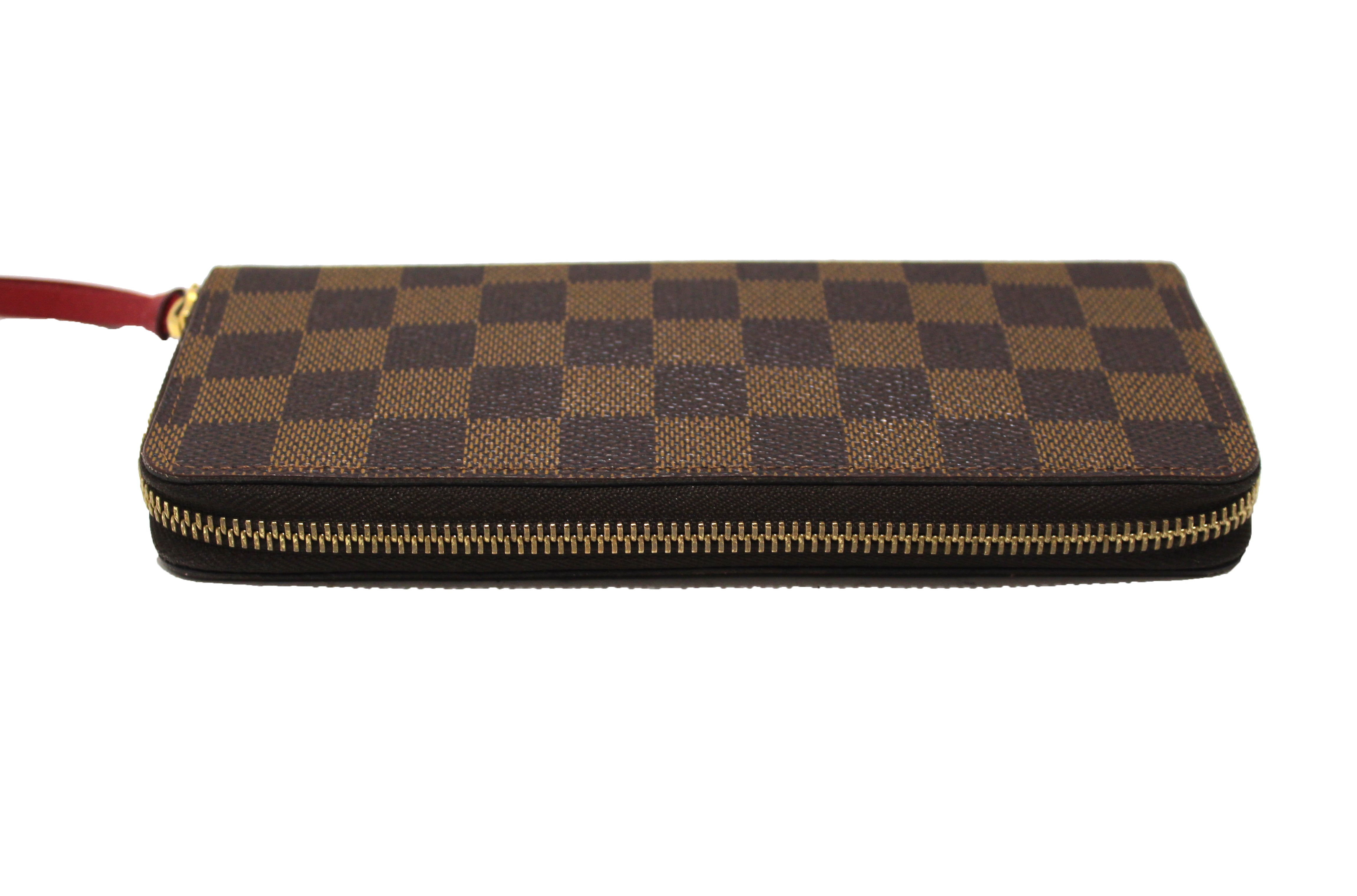 Authentic Louis Vuitton Damier Ebene Canvas Clemence Zippy Wallet for Women - Luxury Designer Compact Zip Around Wallet - Perfect for Everyday Use, Travel & Gift Giving