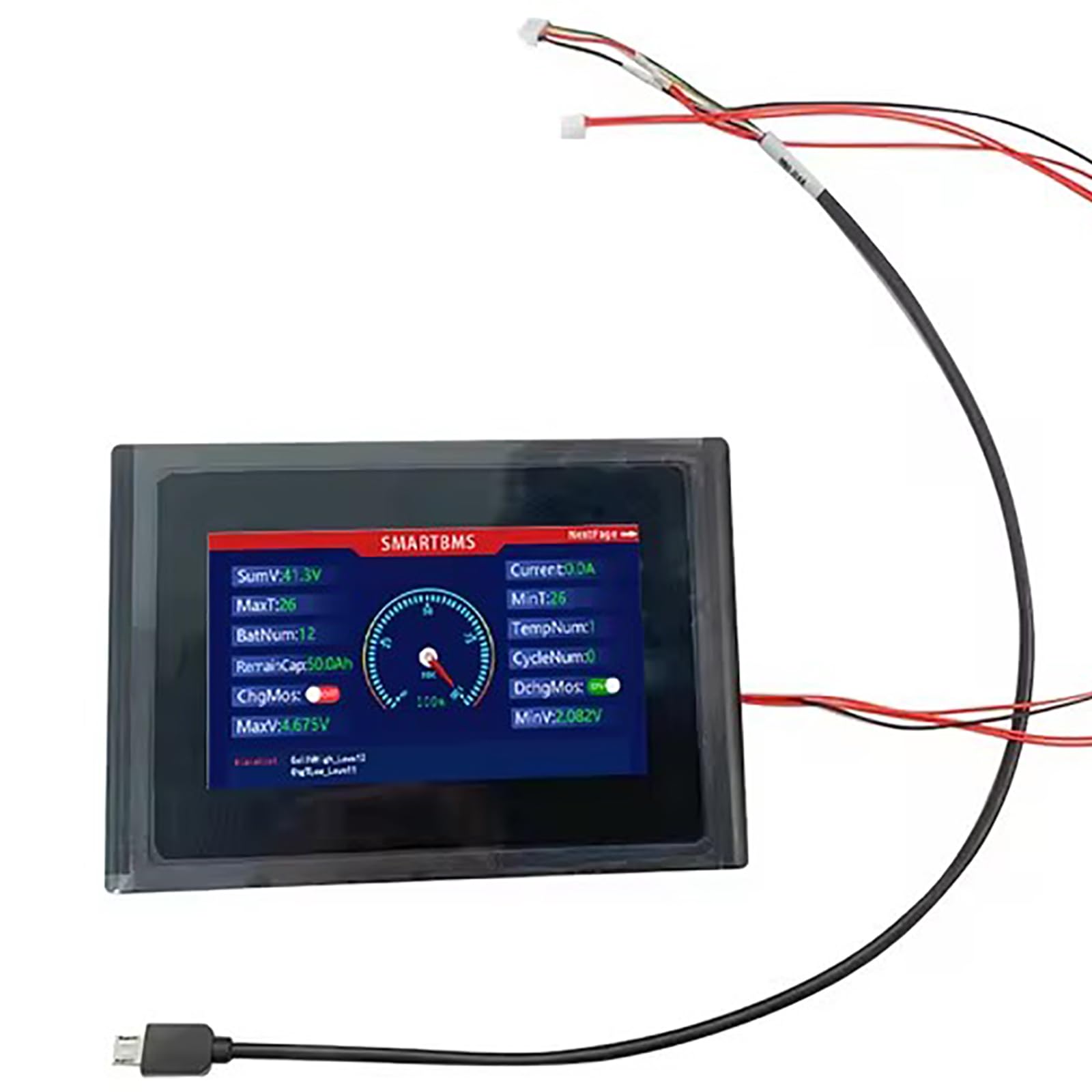 High-Quality 4/6/8Pin PHB2.0 24AWG 300mm Lithium Battery Ribbon Cable - BMS Accessories with USB RS485 & 4.3
