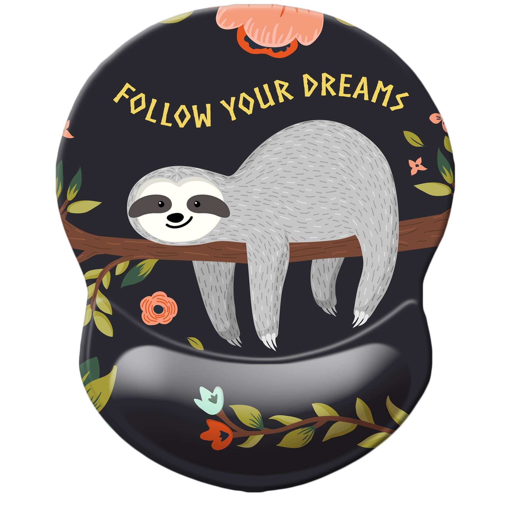 Ergonomic Mouse Pad with Wrist Support - Non-Slip Desk Mat for Office, Computer, Laptop & Mac - Comfortable & Lightweight Gaming Mousepad (Baby Sloth Design) - Perfect for Work, Gaming & Long Computer Sessions