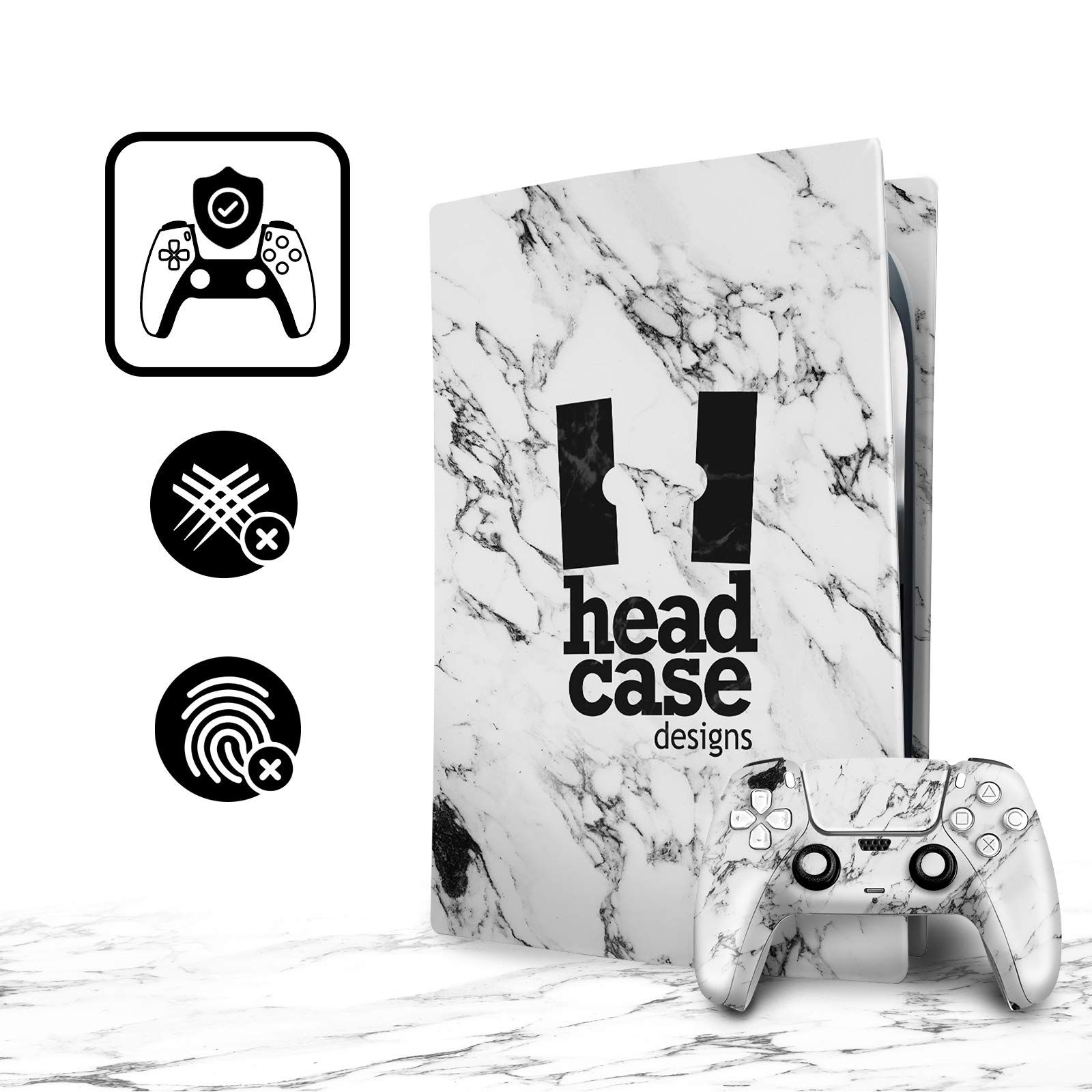 Officially Licensed Assassin's Creed Glacier Logo Gaming Skin Decal for Sony PS5 Disc Edition & DualSense Controller - Protective Vinyl Faceplate Cover for Enhanced Gaming Experience