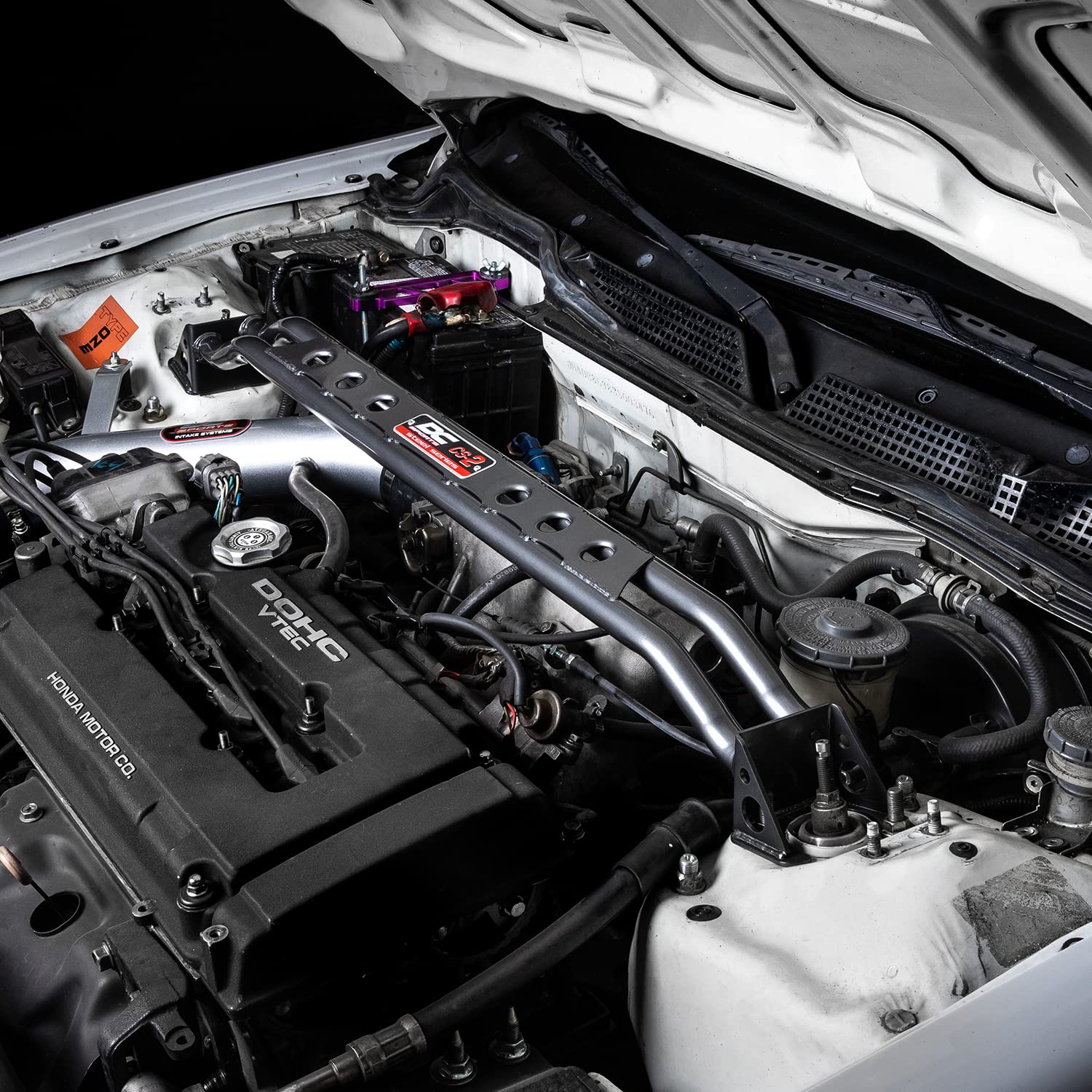 DC Sports Front Strut Bar - Compatible with 1999-2000 Honda Civic Si & 1994-2001 Acura Integra - Improves Handling & Stability for Street Racing & Performance Driving