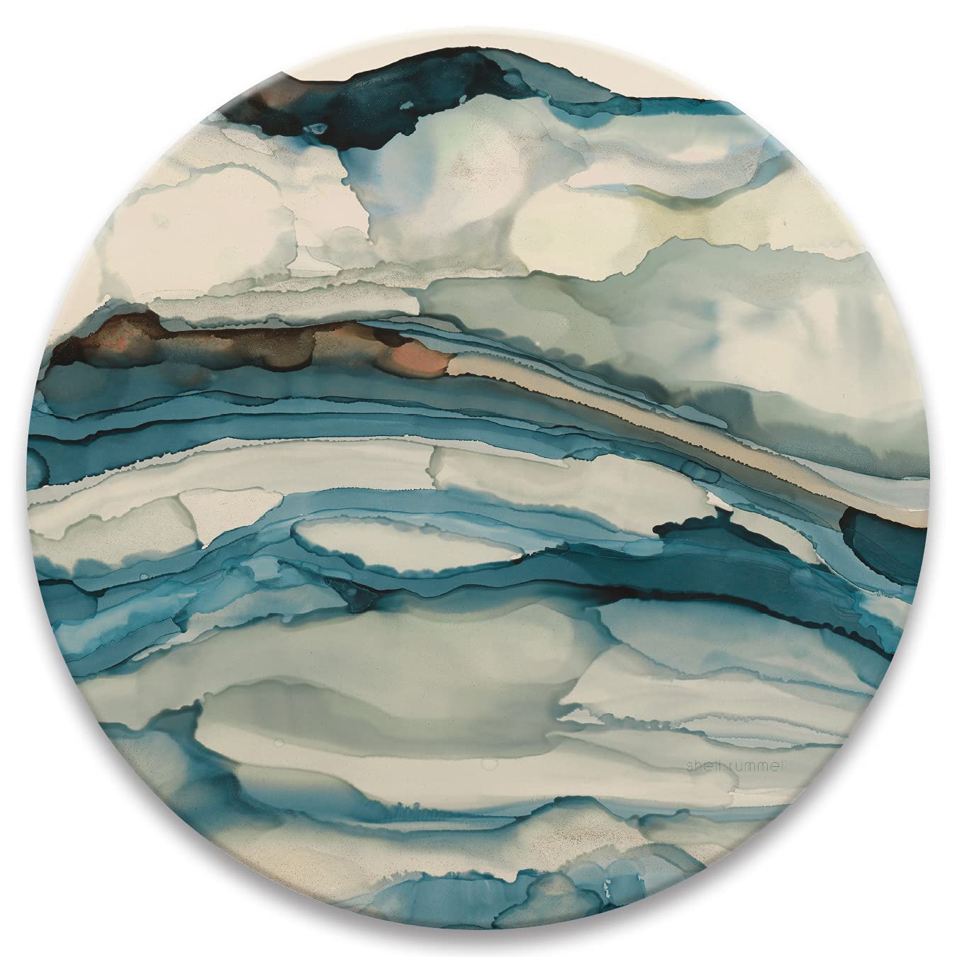 Premium Shell Rummel CoasterStone Tides Drink Coasters Set of 6 - Natural Stone Texture, Absorbent & Durable - Perfect for Coffee Tables, Bars, and Home Decor