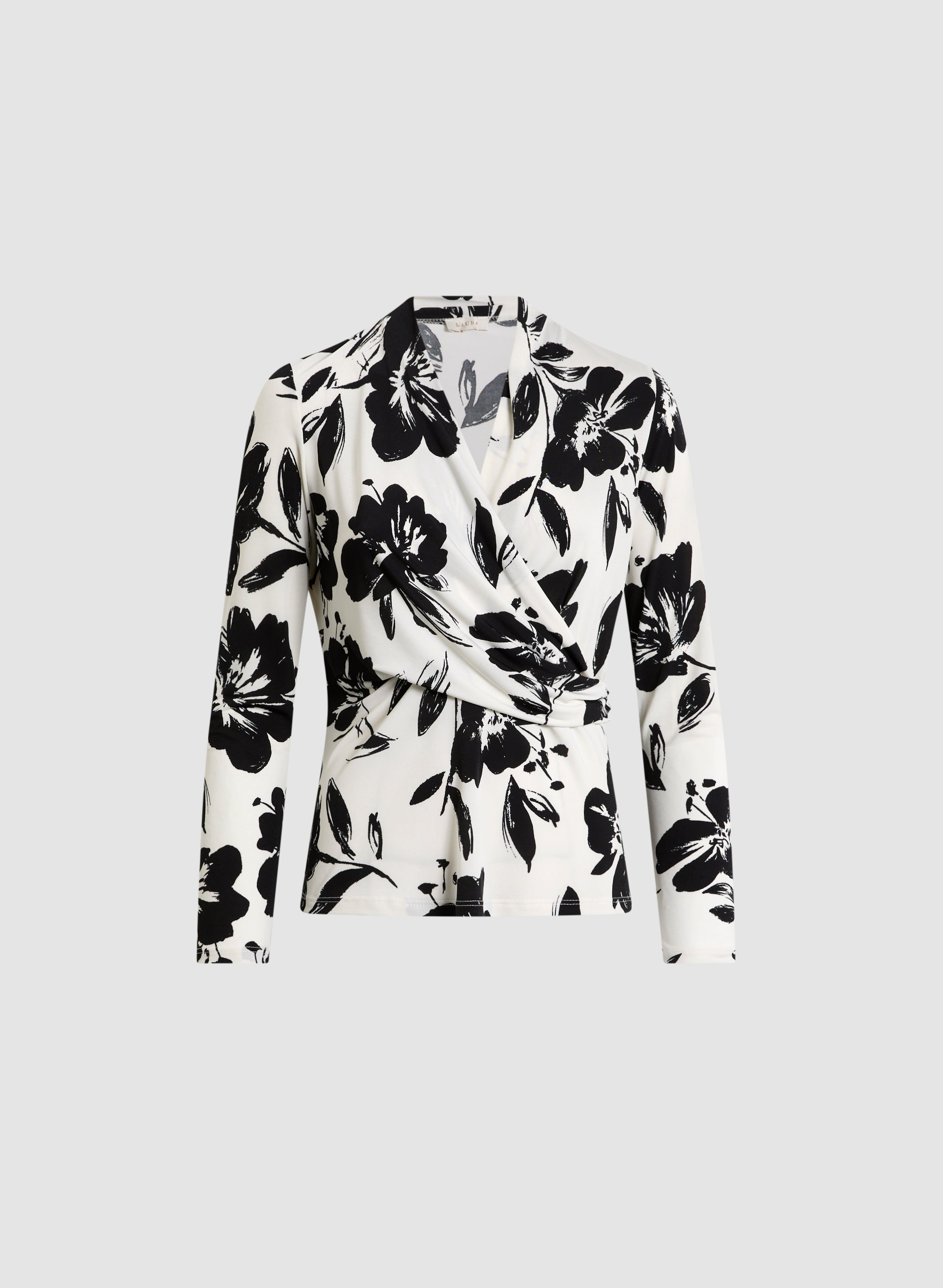 Floral Print Wrap Style Top for Women - Elegant Blouse for Spring & Summer - Perfect for Casual Outings, Office Wear & Date Nights