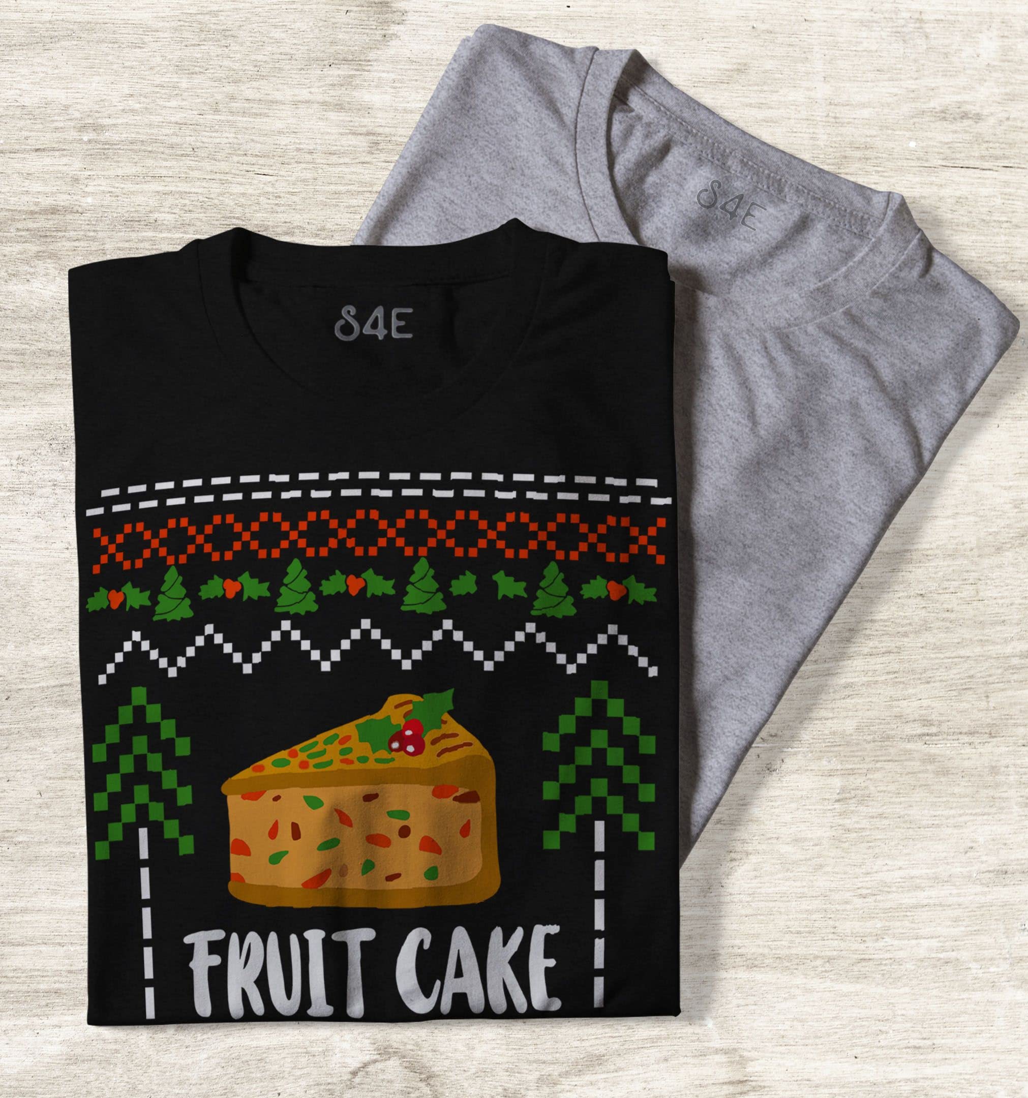 Funny Ugly Christmas Women's T-Shirt with S4E Fruit Cake Design - Perfect for Holiday Parties & Festive Gift Giving