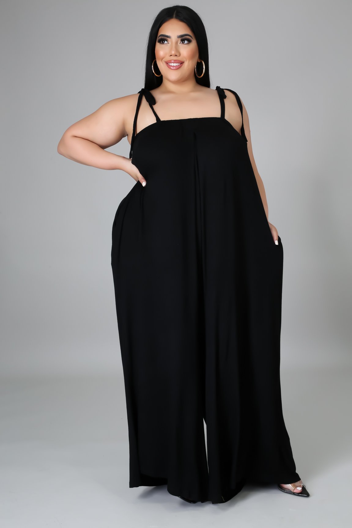 Stylish Black Summer Fling Jumpsuit for Women - Curve Flattering Design | Perfect for Beach Vacations, Date Nights & Summer Parties