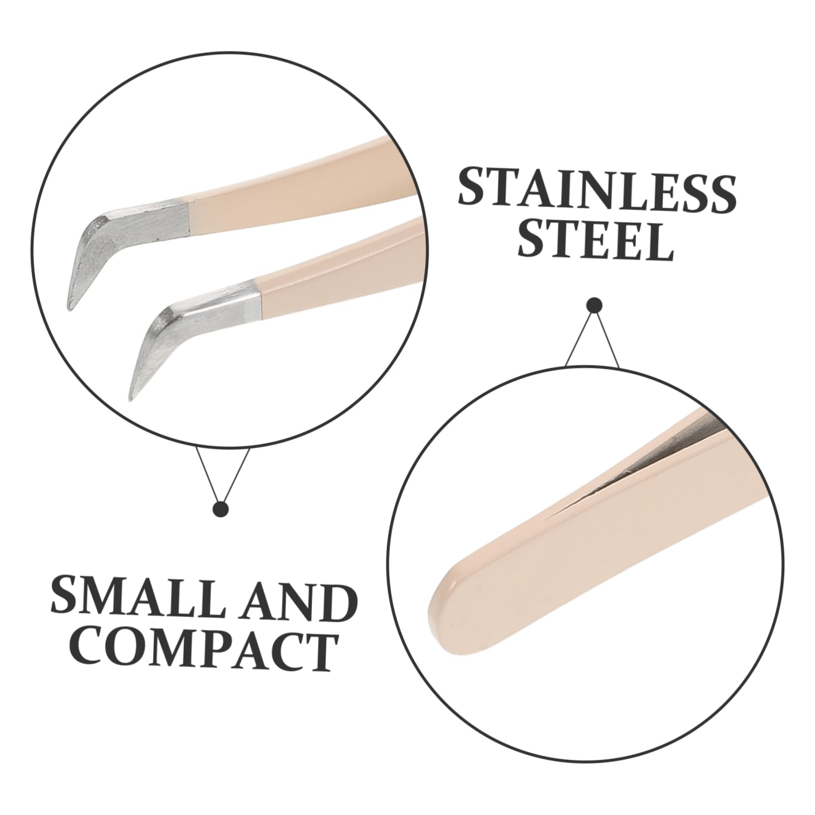 IPetboom Professional Curved Eyelash Tweezers - Precision False Eyelash Applicator for Lash Extensions & Makeup - Multi-Functional Beauty Tool (Beige) - Perfect for Salon, Home Use & Professional Makeup Artists