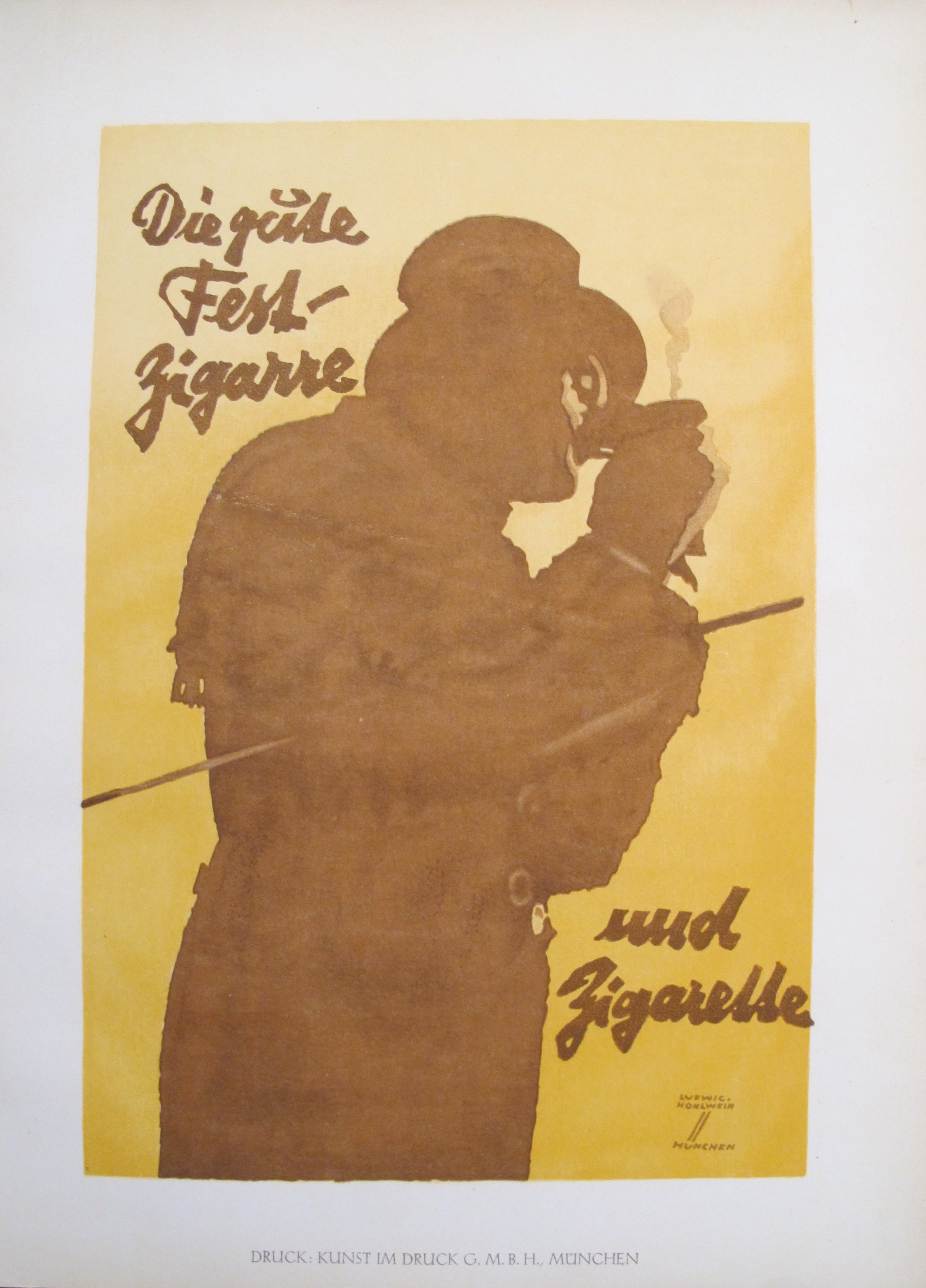 Vintage 1926 German Art Deco Poster - Die Güte Fest Cigar and Cigarette Advertising Print | Antique Tobacco Decor for Home, Office & Man Cave Wall Art