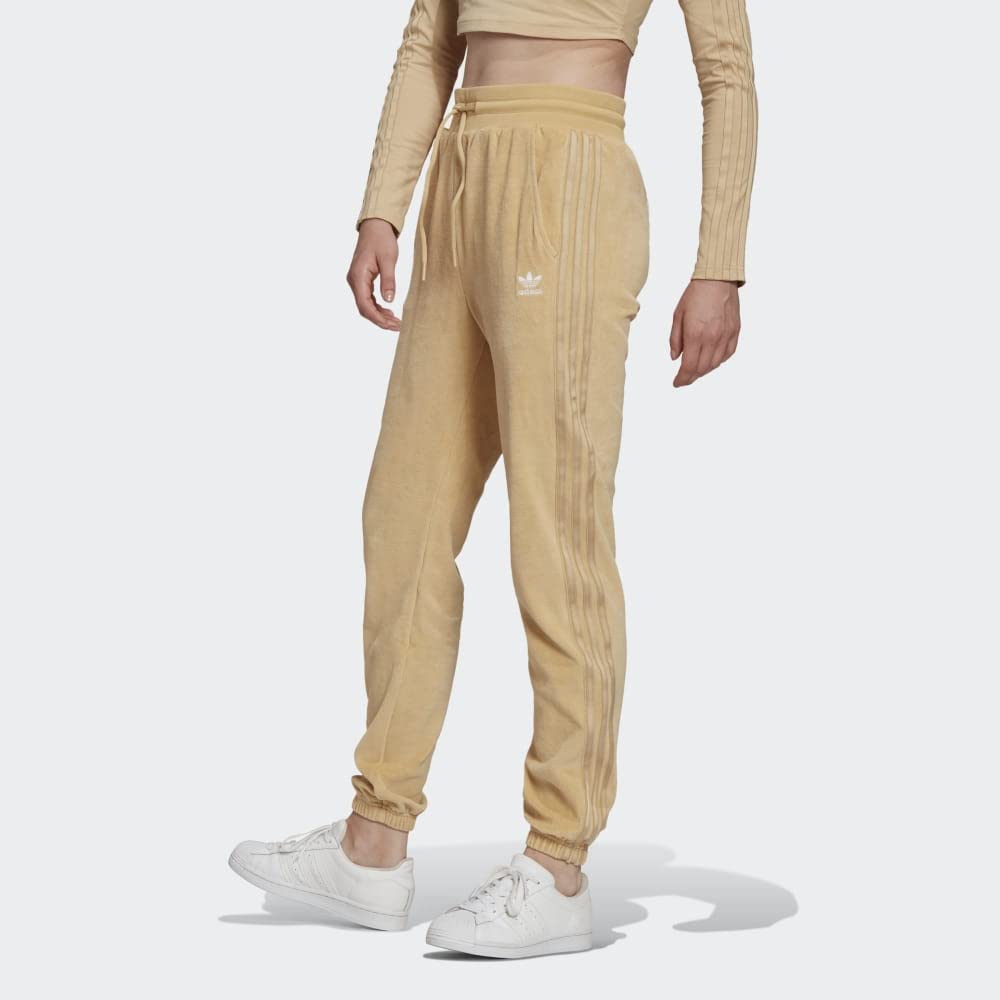adidas Originals Slim Jogger Pants for Men - Hazy Beige Satin Casual Joggers H18821 | Comfortable Athletic Lounge Pants for Running, Gym & Everyday Wear