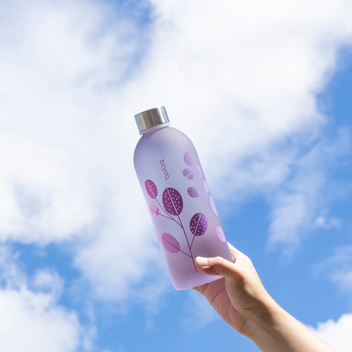 32oz Time Marker Tritan Water Bottle with Carrying Strap - Leaf Purple | BPA-Free Leakproof Water Bottle for Gym, Hiking & Outdoor Activities