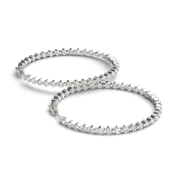 1 Inch 1 Prong Round Hoop Earrings - Complete 1/2 Pair Set for Everyday Wear, Parties & Special Occasions