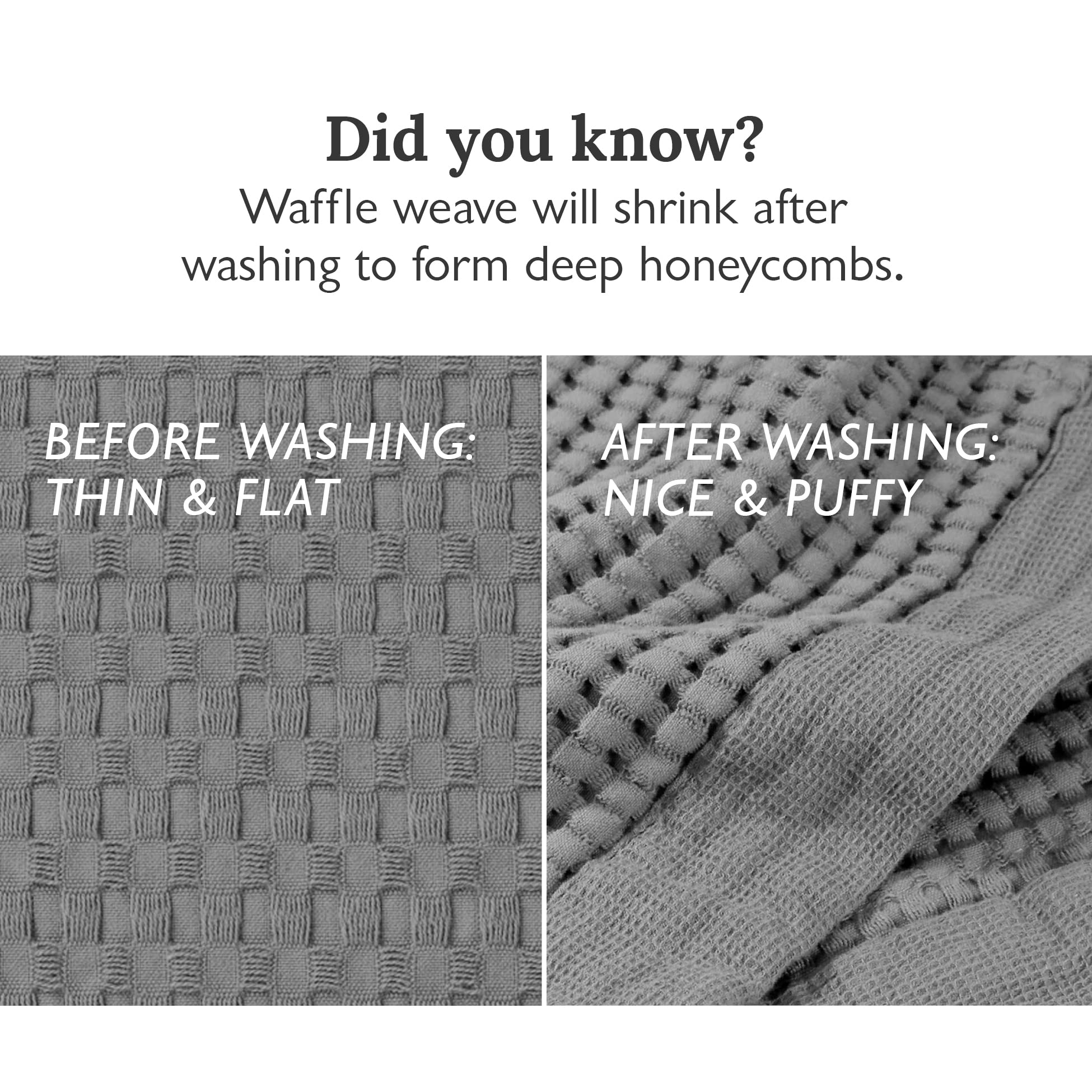 GILDEN TREE Waffle Weave Quick Dry Bath Towel Set | 2 Bath Towels, 2 Hand Towels & 2 Washcloths | Ultra Absorbent & Lightweight | Modern Slate Gray for Spa, Bathroom & Guest Use