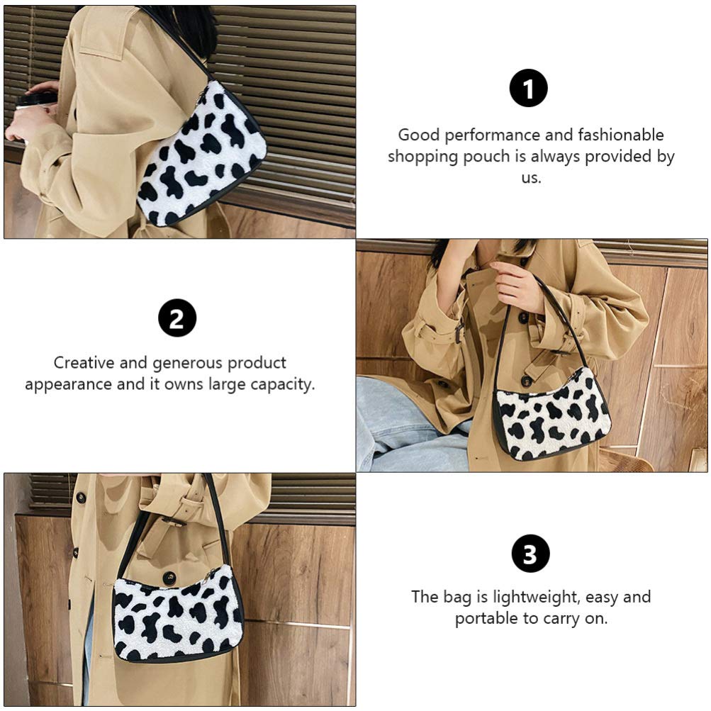 VALICLUD Women's Mini Shoulder Bag - Faux Fur Cow Print Crossbody Purse & Clutch Handbag for Casual Outings, Parties, and Daily Use