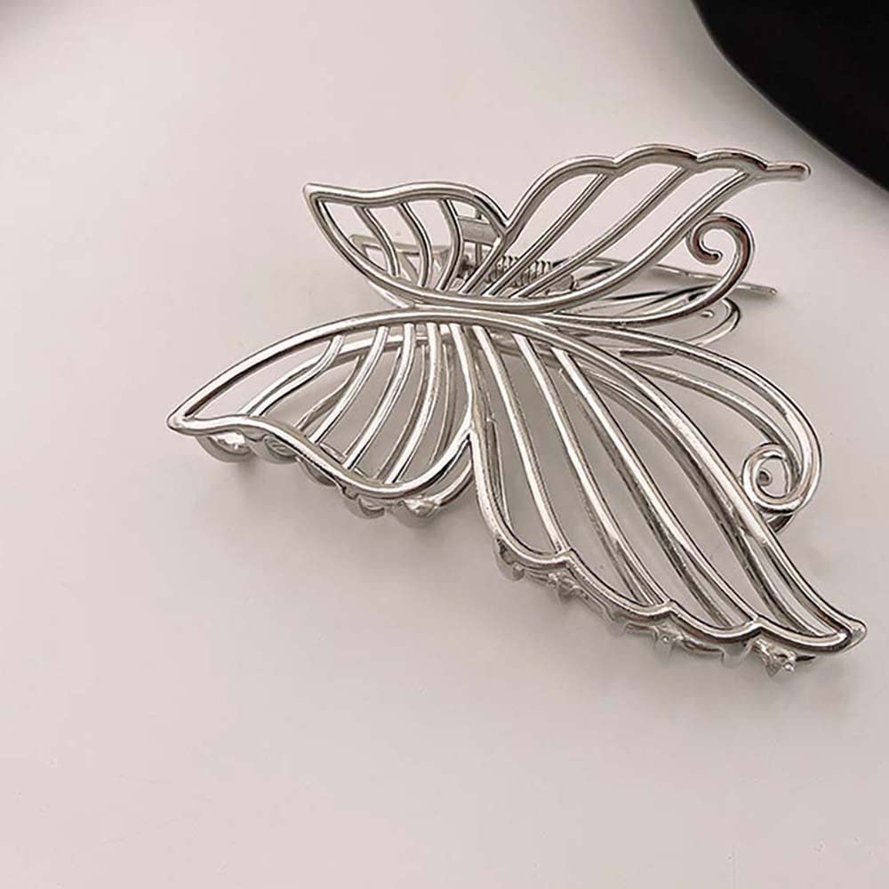 Metal Hair Claw Clips for Women - Non-Slip Butterfly & Shark Jaw Hair Clamps with Hollow Design | Perfect for Ponytails, Buns & Everyday Hairstyles