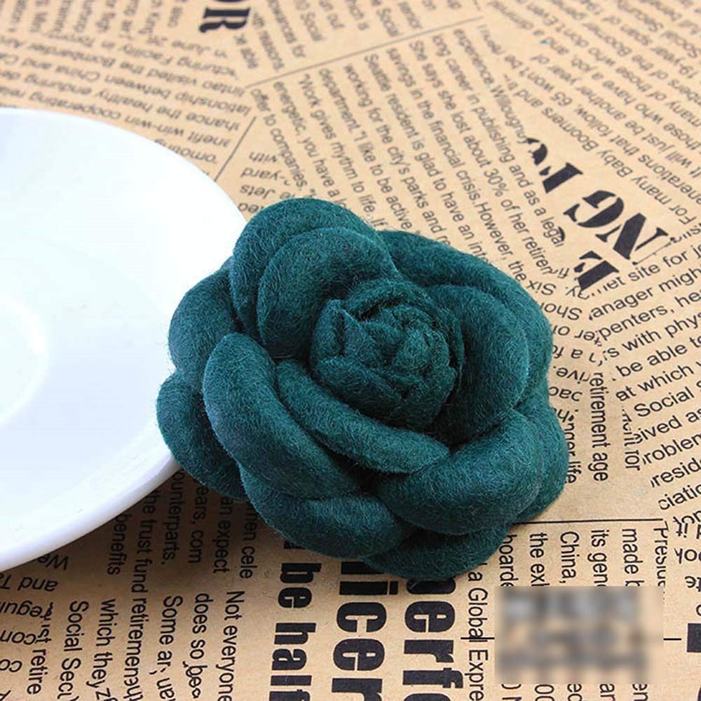 Handmade Fabric Camellia Flower Brooch Pin - Elegant Unisex Wedding & Party Costume Jewelry for Girls & Women - Perfect for Dresses, Jackets & Accessories