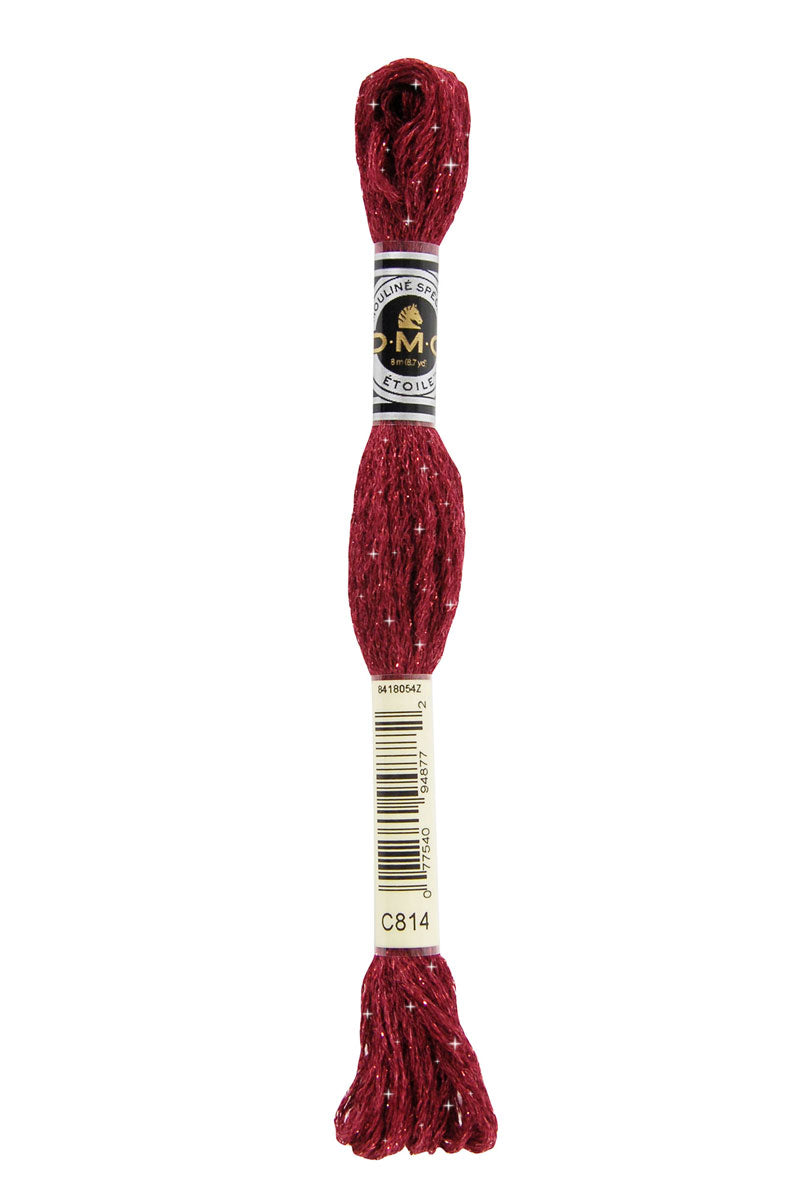 DMC C814 Mouliné Étoile Shimmer Embroidery Floss - Dark Garnet Thread for Cross Stitch, Needlepoint & Hand Embroidery - Perfect for DIY Crafts, Scrapbooking & Home Decor Projects