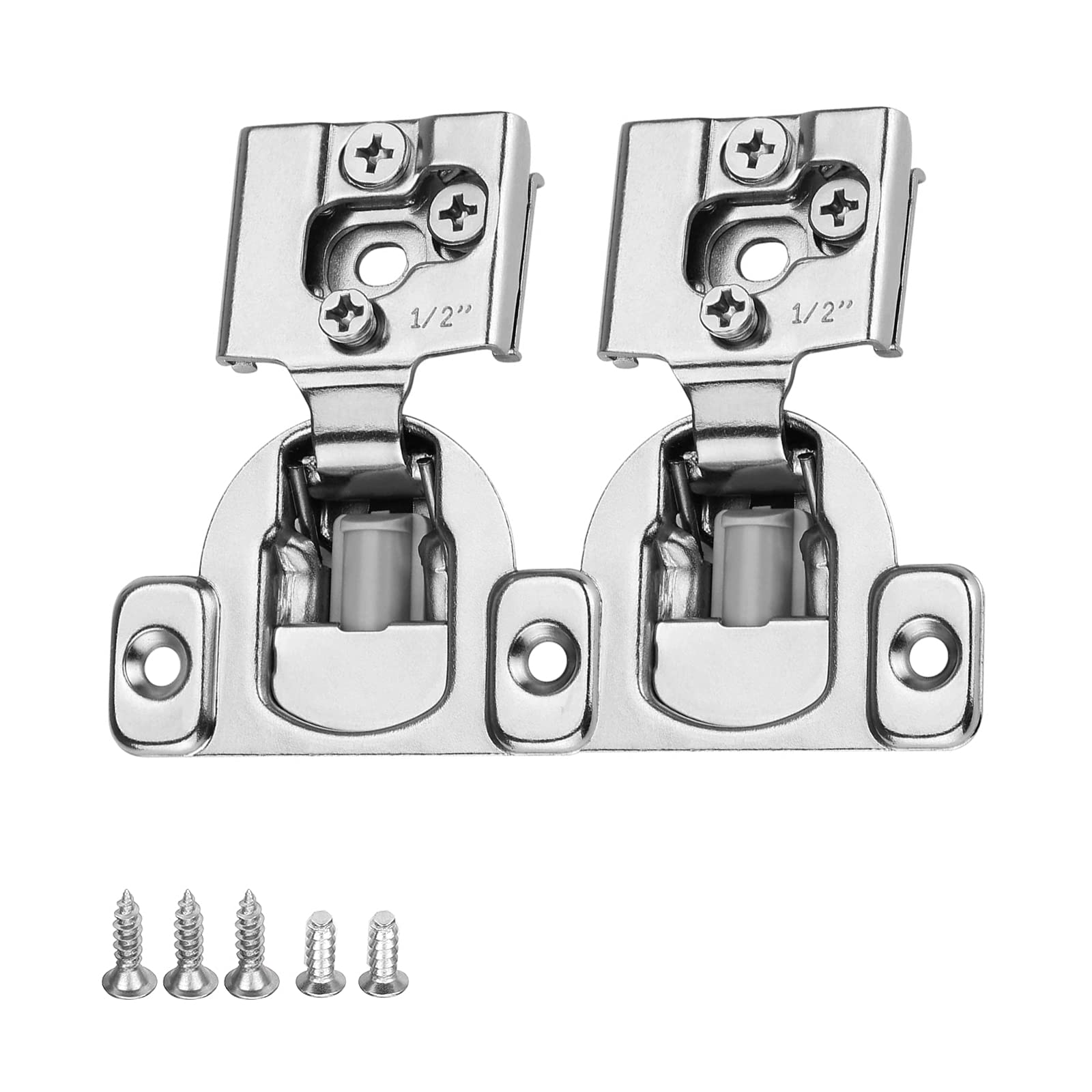 50 Pack Soft Close Cabinet Hinges - Brushed Nickel Kitchen Cabinet Hinges, Stainless Steel Door Hinges for Smooth & Quiet Closing (Ideal for Home Kitchen, Bathroom & Office Cabinets)