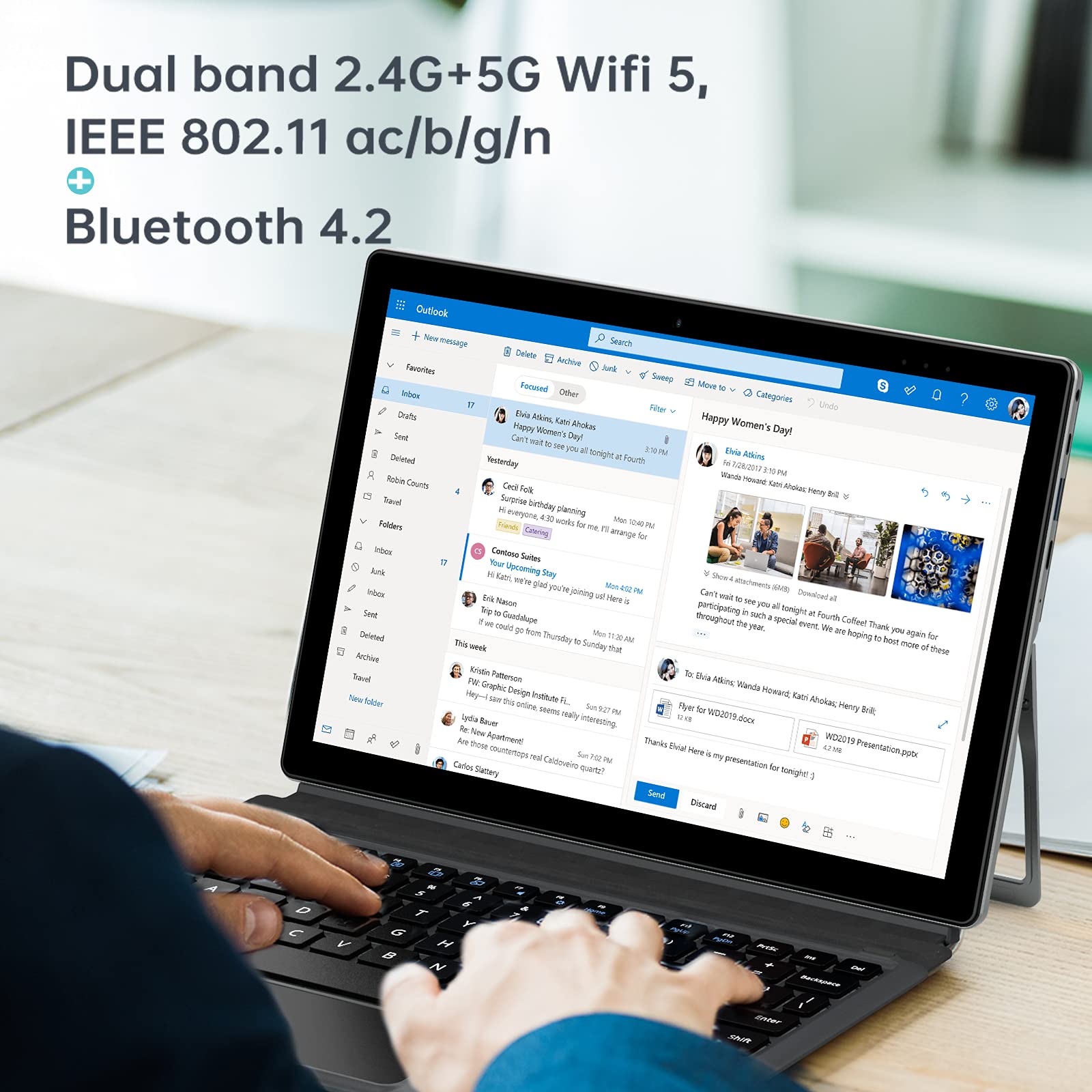 ALLDOCUBE iWork20 2-in-1 Laptop Tablet with Detachable Keyboard - 10 Inch Windows 10 Pro Tablet PC, Intel Celeron N4020 Processor, 4GB RAM 128GB Storage, HDMI Output - Perfect for Work, Study & Entertainment