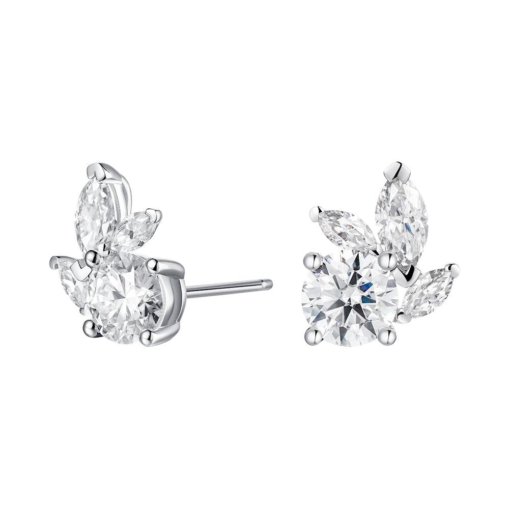 Leafy Luster Green Moissanite Stud Earrings for Women - 14K Gold Plated Hypoallergenic Earrings - Perfect for Weddings, Parties & Everyday Elegance
