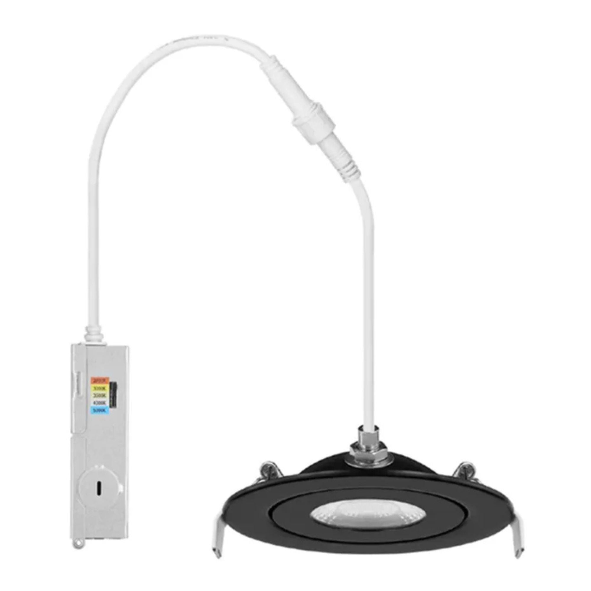 3 Inch Gimbal LED Recessed Downlight - 500 Lumens, Dimmable, Selectable CCT (2700K-5000K), Black Finish - Perfect for Kitchen, Living Room & Bedroom Lighting