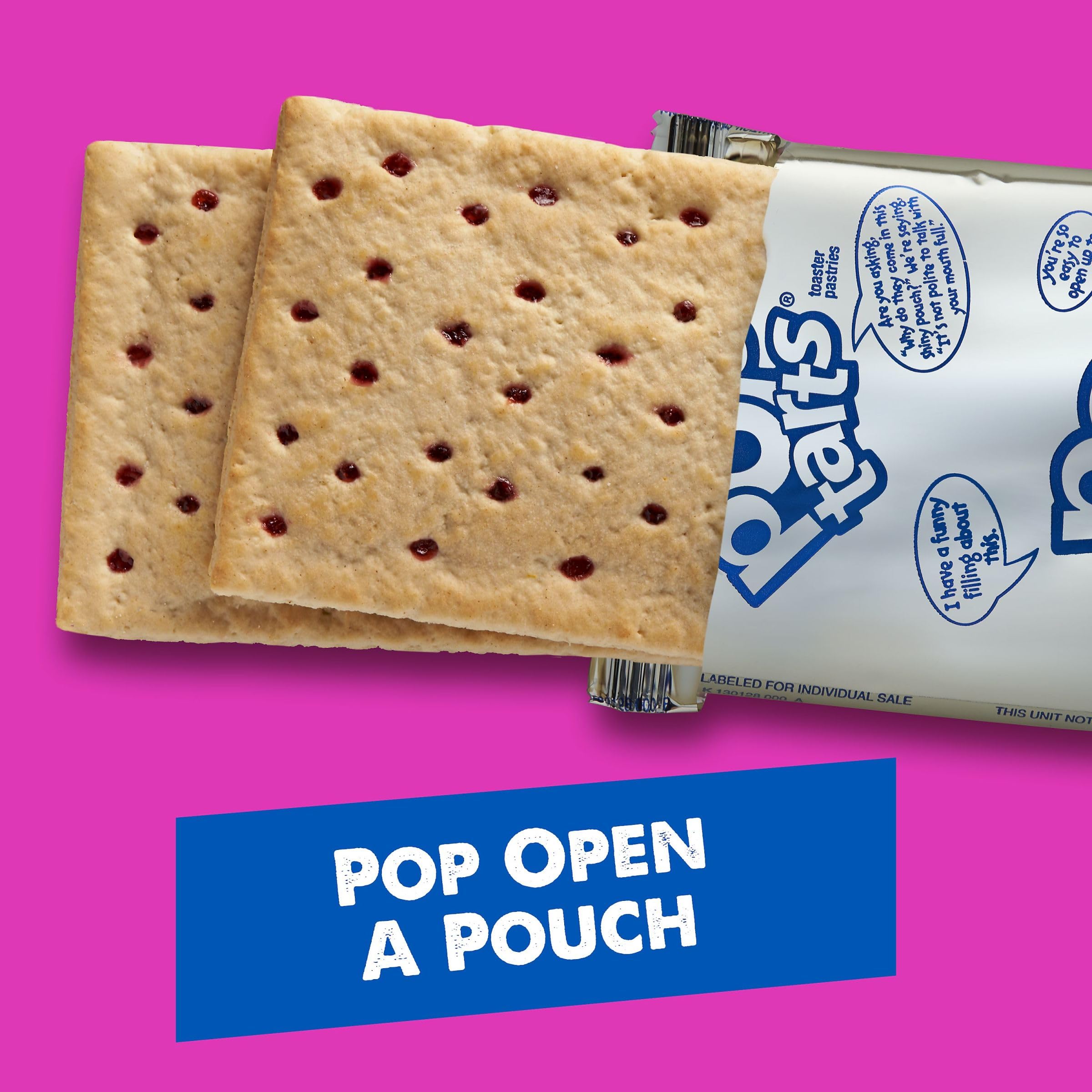 Pop-Tarts Toaster Pastries - Unfrosted Strawberry Flavor (13.5oz Box, 8 Count) | Breakfast Pastries, Kids Snacks & On-the-Go Treats | Perfect for School Lunches, Quick Breakfasts and After-School Snacks