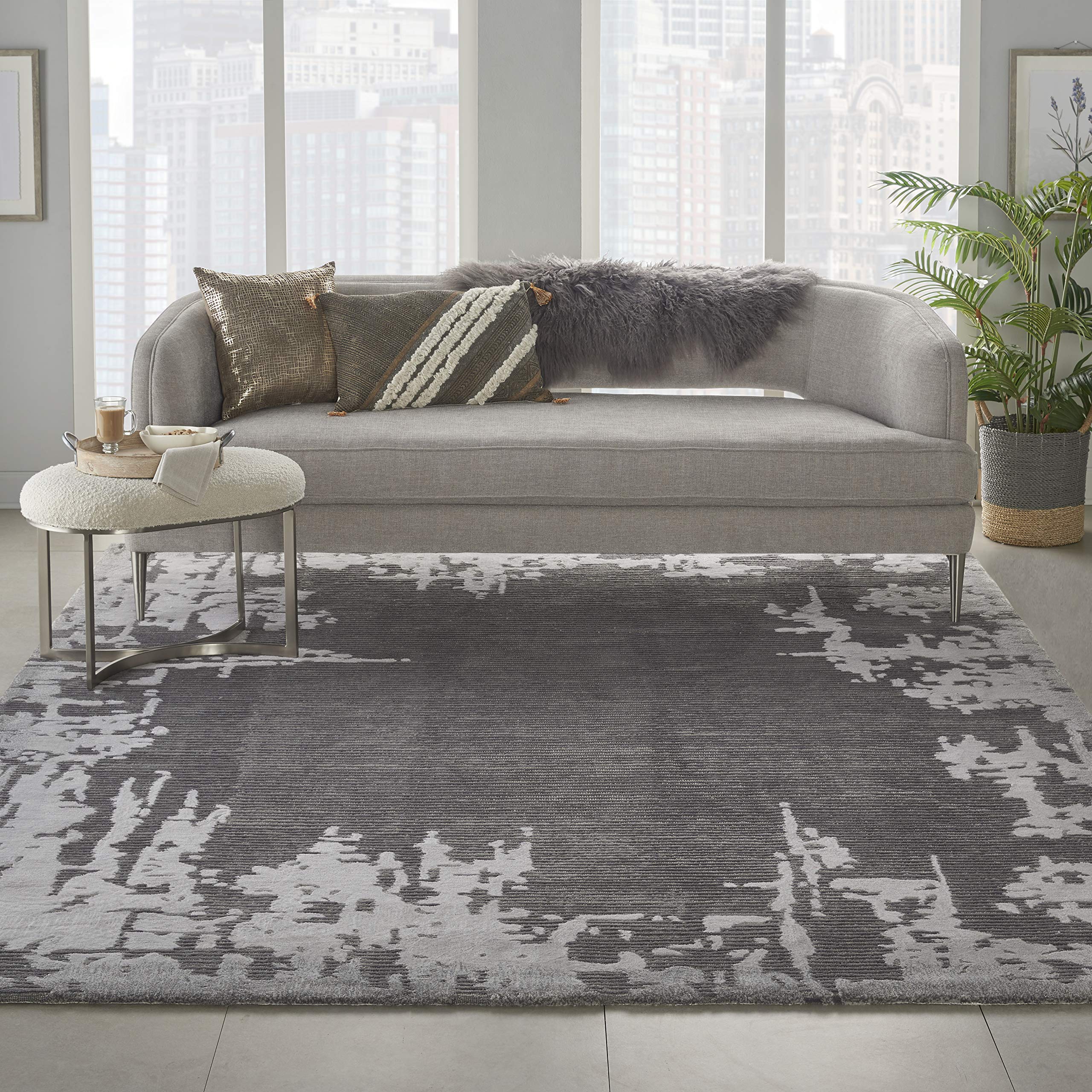 Nourison Symmetry Distressed Beige/Red 9x12 Area Rug - Easy to Clean, Non-Shedding, Soft & Durable - Perfect for Living Room, Bedroom, Dining Room & Kitchen Decor | Home & Office Floor Covering