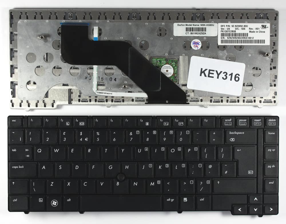 UK Layout Black Replacement Laptop Keyboard with Pointer for HP ProBook 6455b | Compatible with HP Business Laptops | Perfect for Office Work, Typing & Productivity