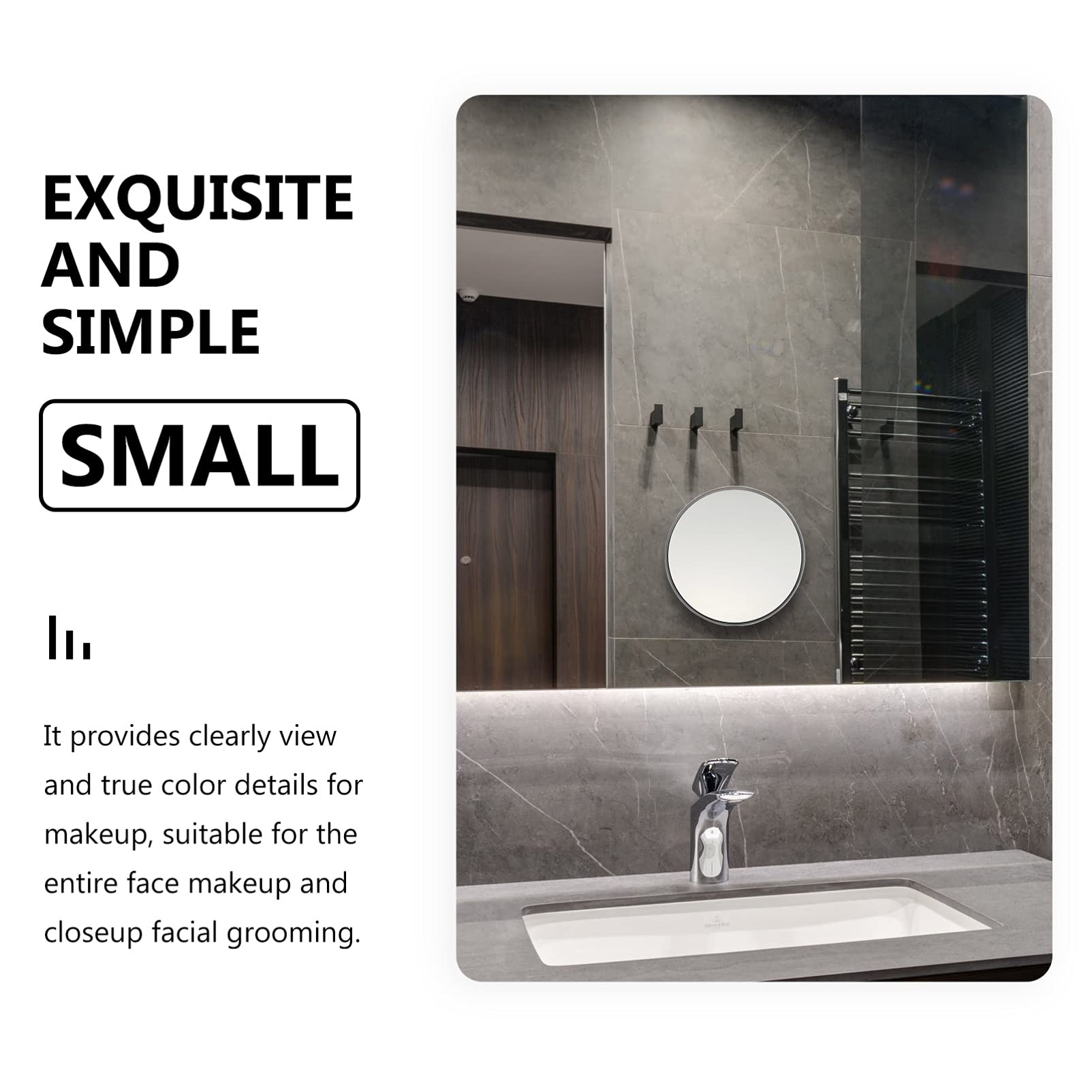 20X Magnifying Mirror with Suction Cups - 5.8 Inch Wall Mounted Vanity Mirror for Makeup, Shaving & Travel - Silver Bathroom Mirror for Precise Grooming & Skincare Routine