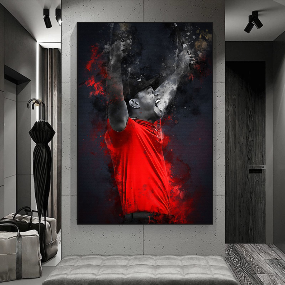 Tiger Woods Canvas Wall Art - Premium Golf Decor for Home & Office - Inspiring Sports Memorabilia for Fans & Collectors