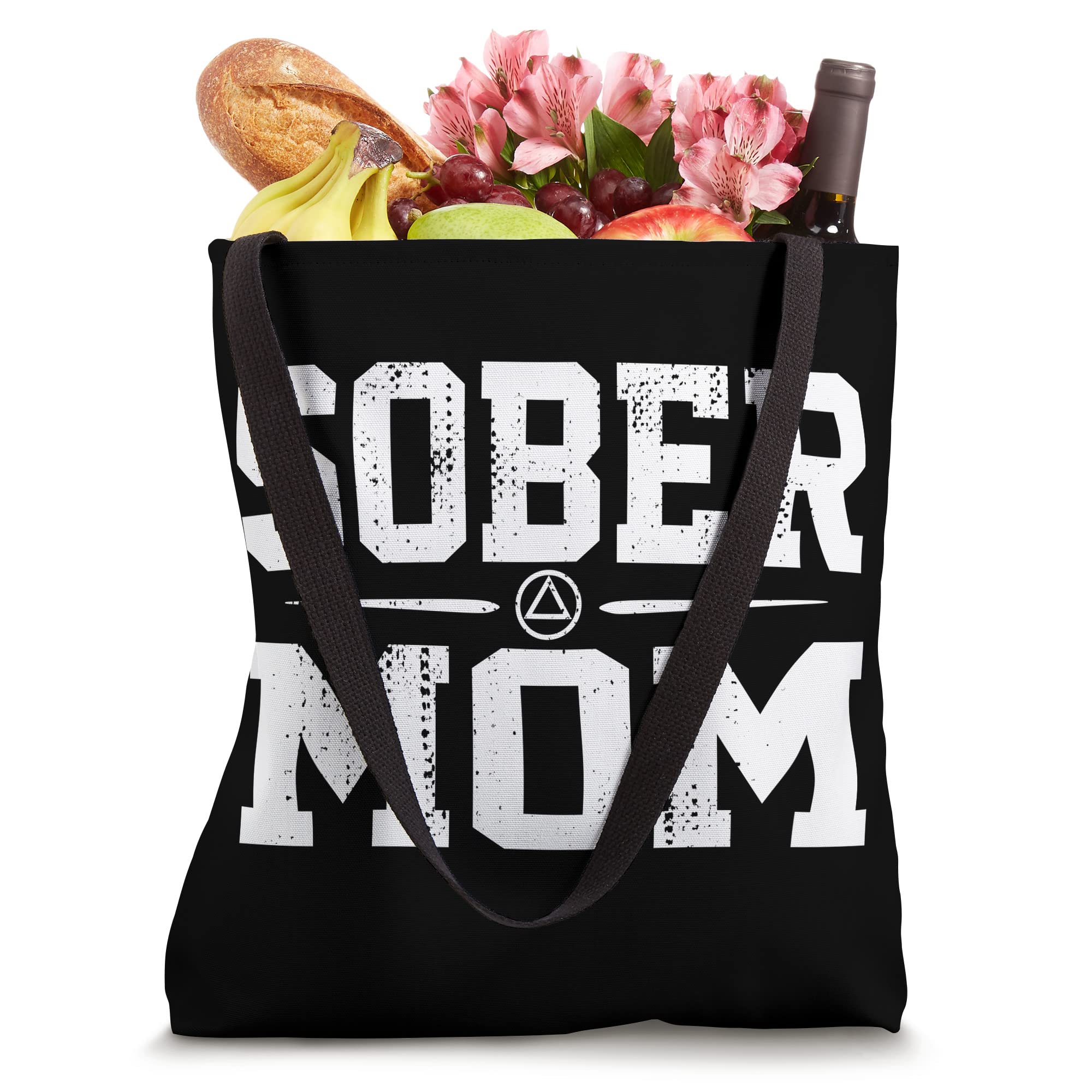 Sober Mom AA Alcoholics Anonymous Recovery Sobriety Tote Bag - Motivational Gift for Women in Recovery, Support Group Meetings & Daily Life