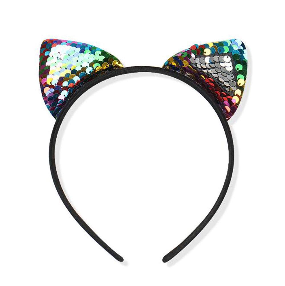 8pcs Sparkling Cat Ear Headbands with Sequins - Cute Hair Hoops for Women & Girls - Perfect for Halloween, Cosplay, Parties & Daily Fashion Accessories