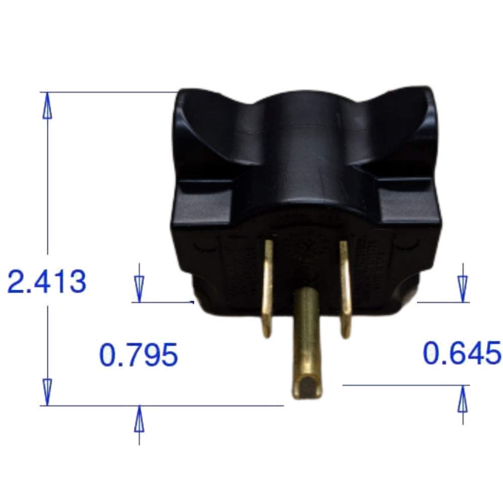 4 Pack Dual Outlet Wall Adapter - Space Saving Electrical Plug Extender for Home & Office - Black DG1.B.4.48-BK - Perfect for Bedrooms, Kitchens and Dorm Rooms