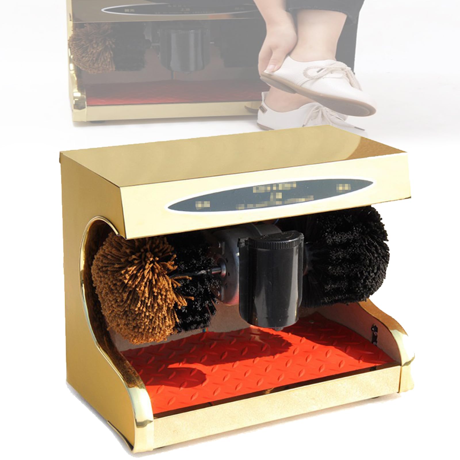 Automatic Induction Shoe Polisher Machine - Electric Leather Shoe Brush Cleaner for Home & Office Use - Metallic Finish - Perfect for Dress Shoes, Boots & Leather Care