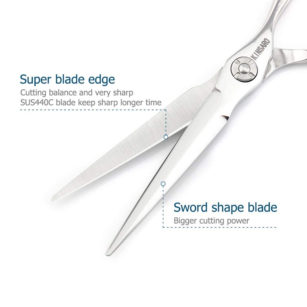 Kinsaro Professional 5.5 Inch Hair Cutting Scissors & Thinning Shears Set - Barber Styling Shears for Precision Haircuts, Trimming, and Texturizing - Perfect for Salon Professionals and Home Hair Care