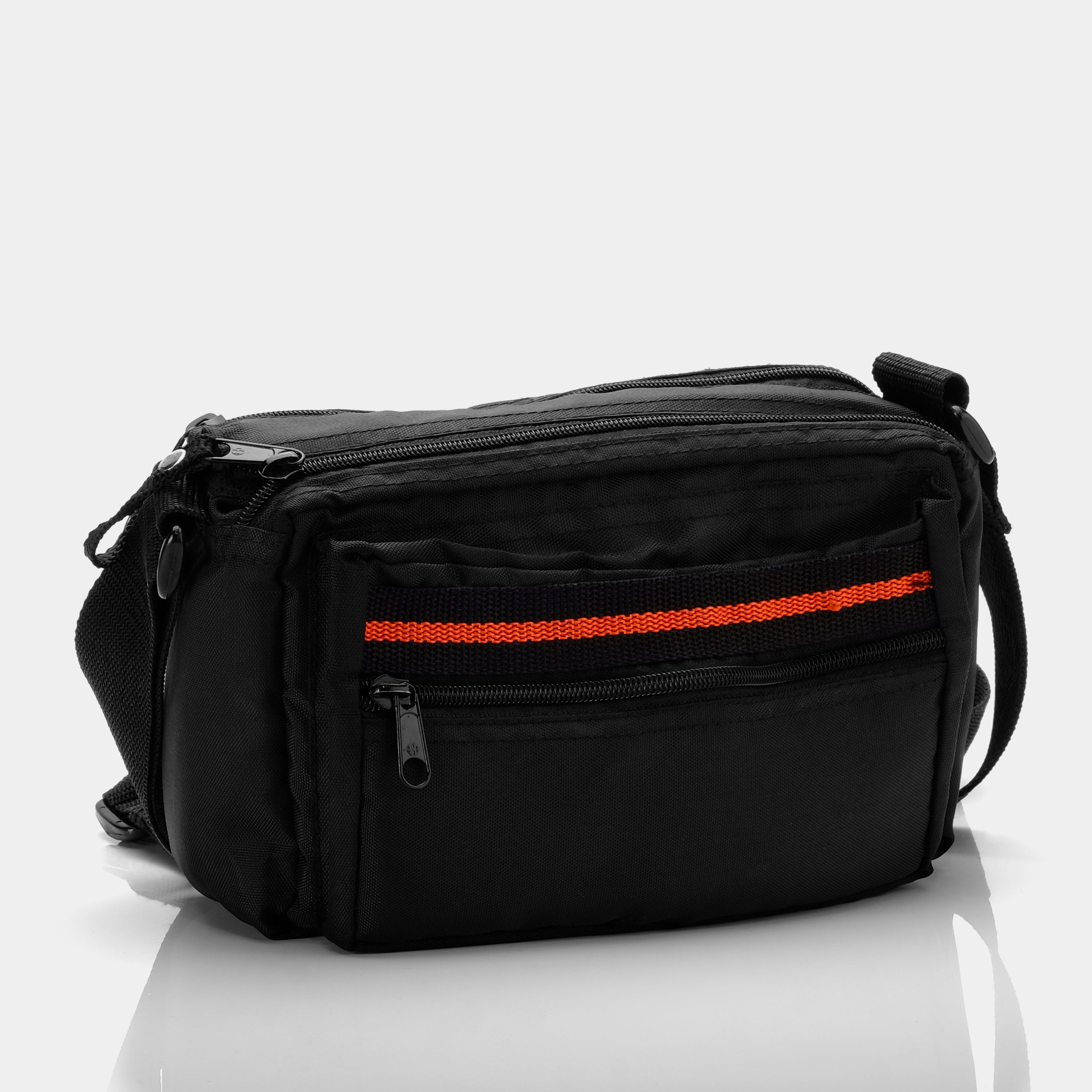 Black with Red Stripe Instant Camera Bag - Waterproof & Durable for Travel, Parties, and Outdoor Photography | Perfect Gift for Photographers
