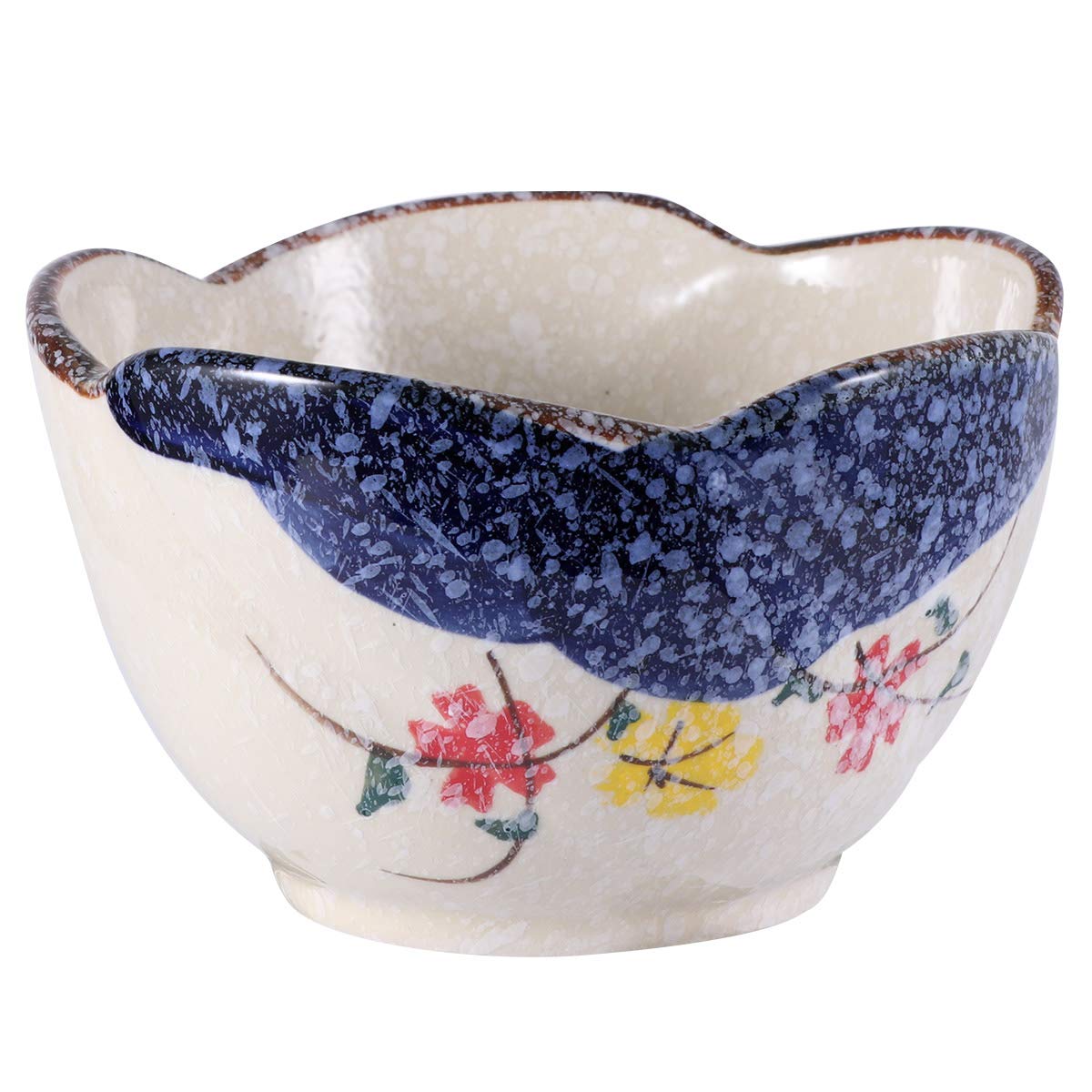 DOITOOL Japanese Style Ceramic Salad Bowl Set - Creative Lotus Shape Serving Bowls for Salads, Pasta, Snacks - Elegant Tableware for Home Dining & Party Serving