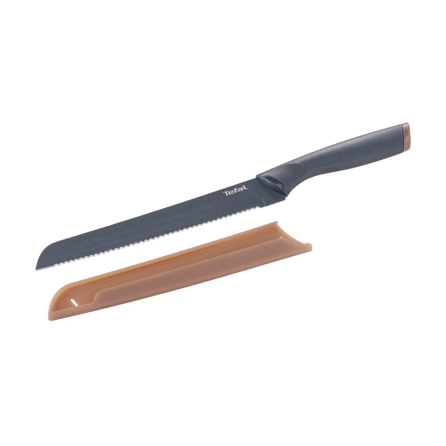 Tefal Fresh Kitchen 8-Inch Stainless Steel Bread Knife - Non-Stick Serrated Blade for Slicing Bread, Cakes & Pastries - Perfect for Home Baking & Professional Kitchens - Model K1221805