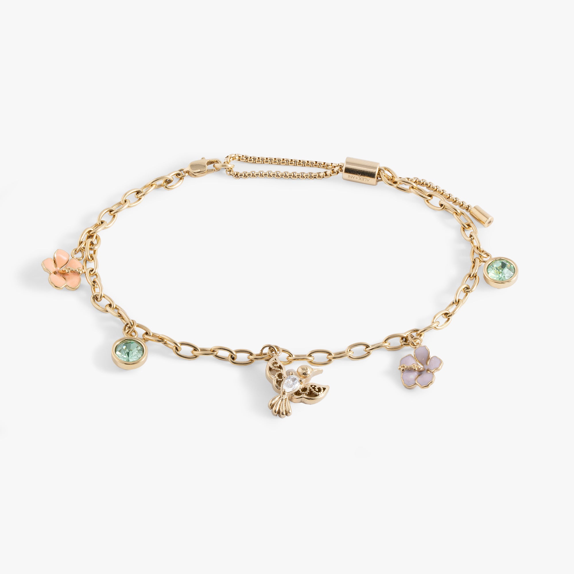 Hummingbird Multicharm Adjustable Anklet - Dainty Adjustable Ankle Bracelet for Women - Perfect for Summer, Beach, Boho Style & Everyday Wear