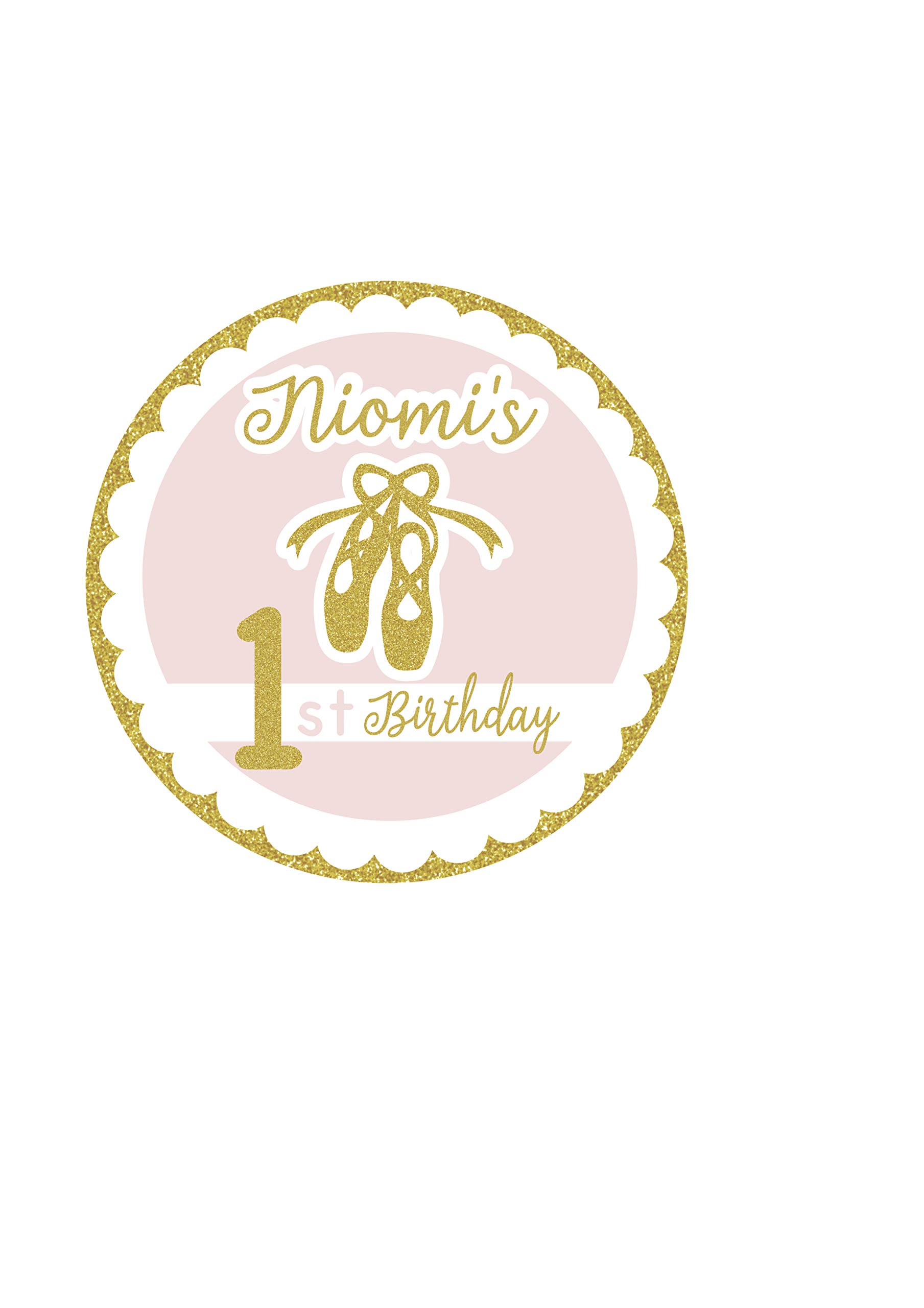 Personalized Ballerina Slippers Favor Stickers - Custom Lollipop Stickers for Party Favors, Goody Bags & Gift Wrapping - Perfect for Baby Showers, Birthday Parties & Ballet Themed Events