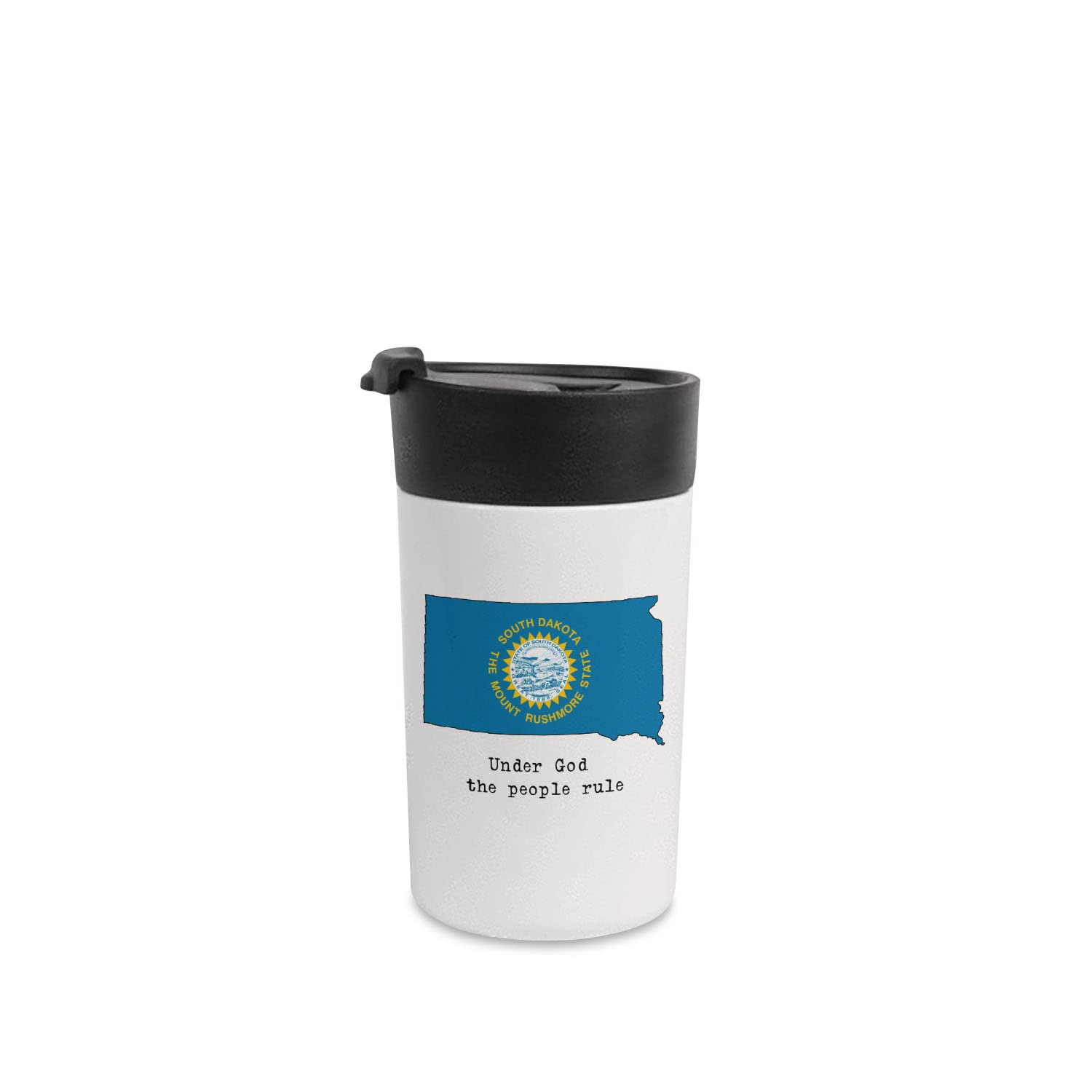 South Dakota 'Under God the People Rule' Coffee Mug - 12oz Insulated Tumbler with State Motto & Flag - Unique Graduation Gift for Him, Best Souvenir from USA - Perfect for Office Use, Travel & Home Decor