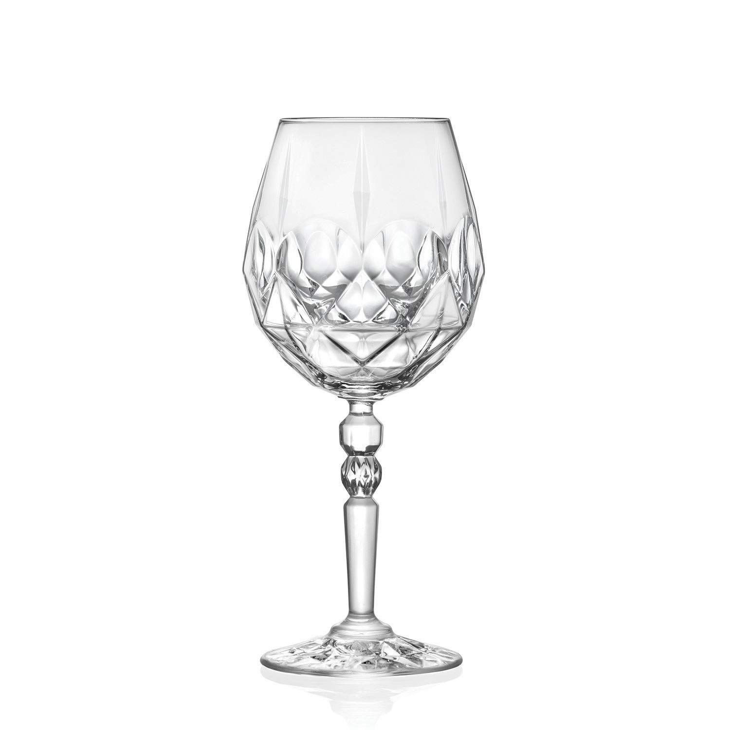 Premium Barksi Goblet Set of 6 - 20oz Elegant Stemmed Wine Glasses for Red Wine, Aperitif & Water - Crystal-Like European Glassware - Perfect for Dinner Parties, Weddings & Home Entertaining