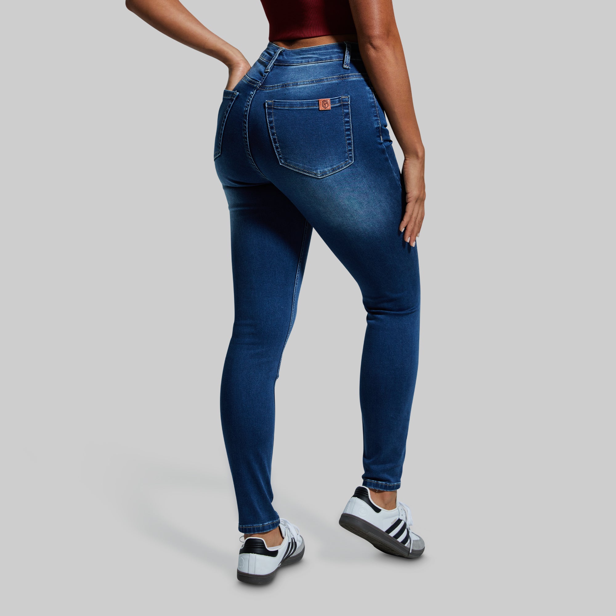FLEX Stretchy High Rise Skinny Jeans for Women - Dark Wash Denim Pants, Comfortable Slim Fit Tummy Control Jeans for Work, Date Night & Everyday Wear