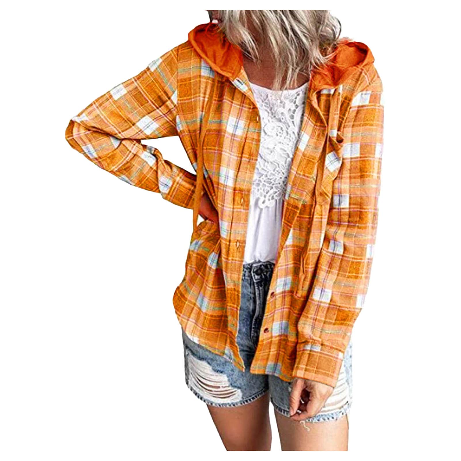 Women's Plaid Flannel Shirt - Button Down Long Sleeve Collared Shacket for Business Casual & Work Tops | Perfect for Office Wear, Fall Layering and Outdoor Activities