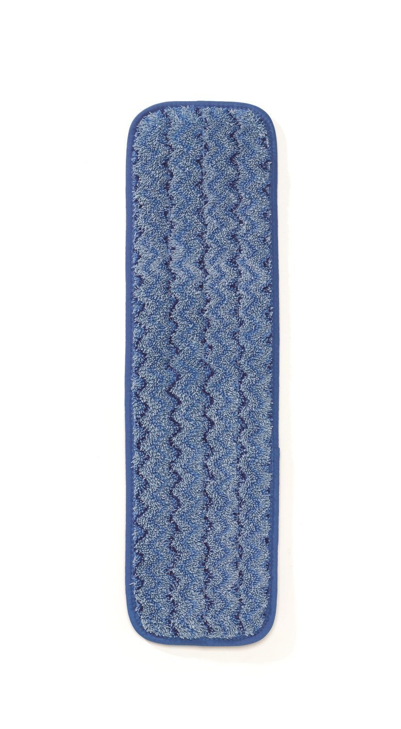 Rubbermaid HYGEN Microfiber Mop Pad - 18 Inch Heavy Duty Cleaning for Hardwood, Tile & Laminate Floors - Single Sided Damp Mop Head - Blue - Pack of 12 - Ideal for Kitchen, Lobby, Office & Commercial Use