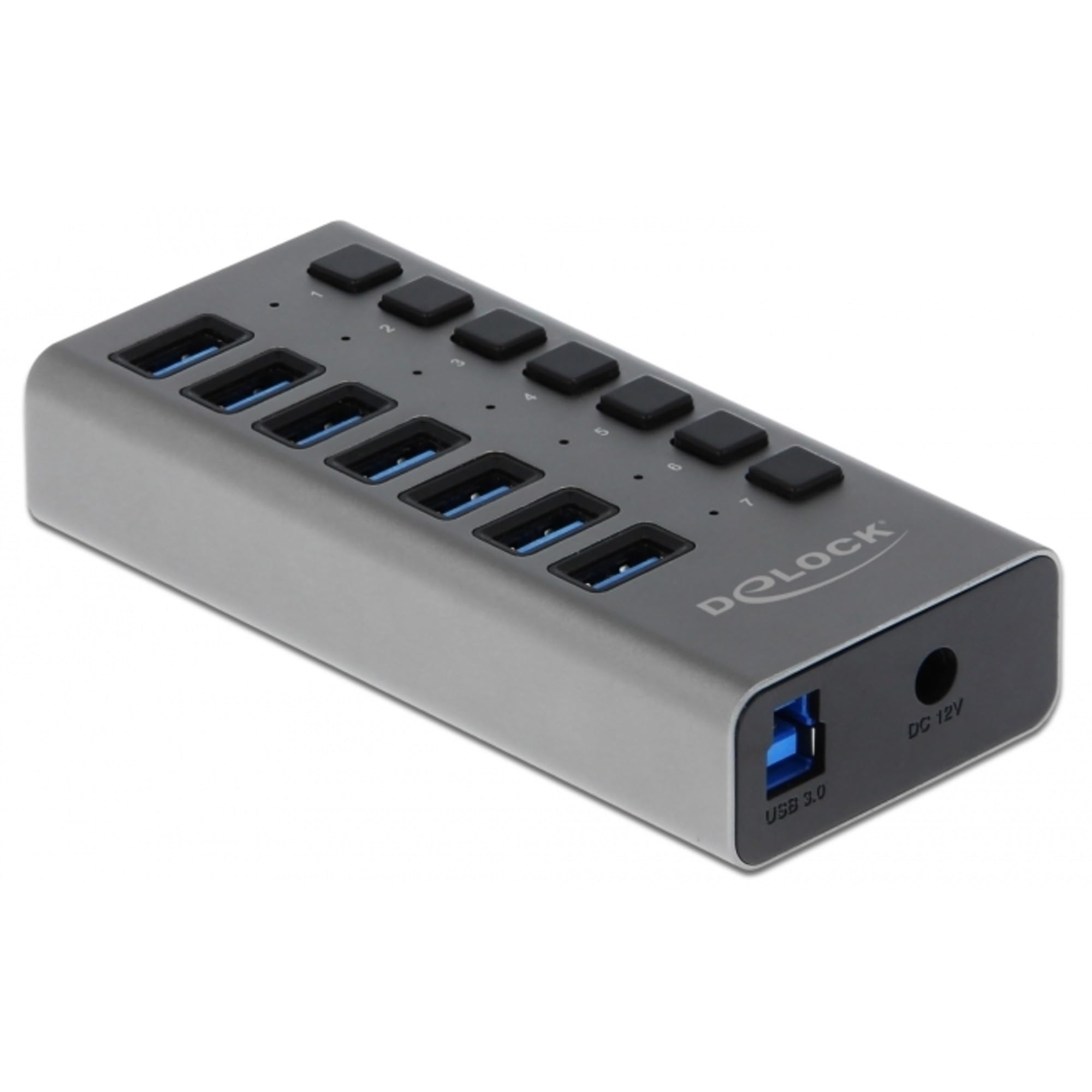 7-Port SuperSpeed USB 3.0 Hub with Individual On/Off Switches - High-Speed Data Transfer for Laptop, PC, Mac, Gaming & Home Office Setup
