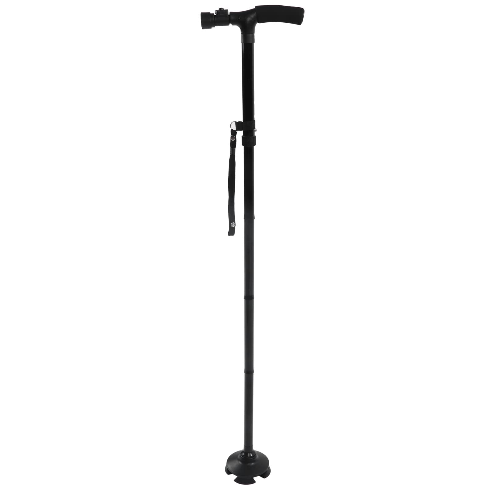 Lightweight Aluminum Alloy Telescopic Walking Cane - Adjustable Crutch for Seniors & Handicapped, Reduces Walking Pressure with Reflective Strip for Night Safety | Ideal for Elderly Support, Injury Recovery & Outdoor Activities