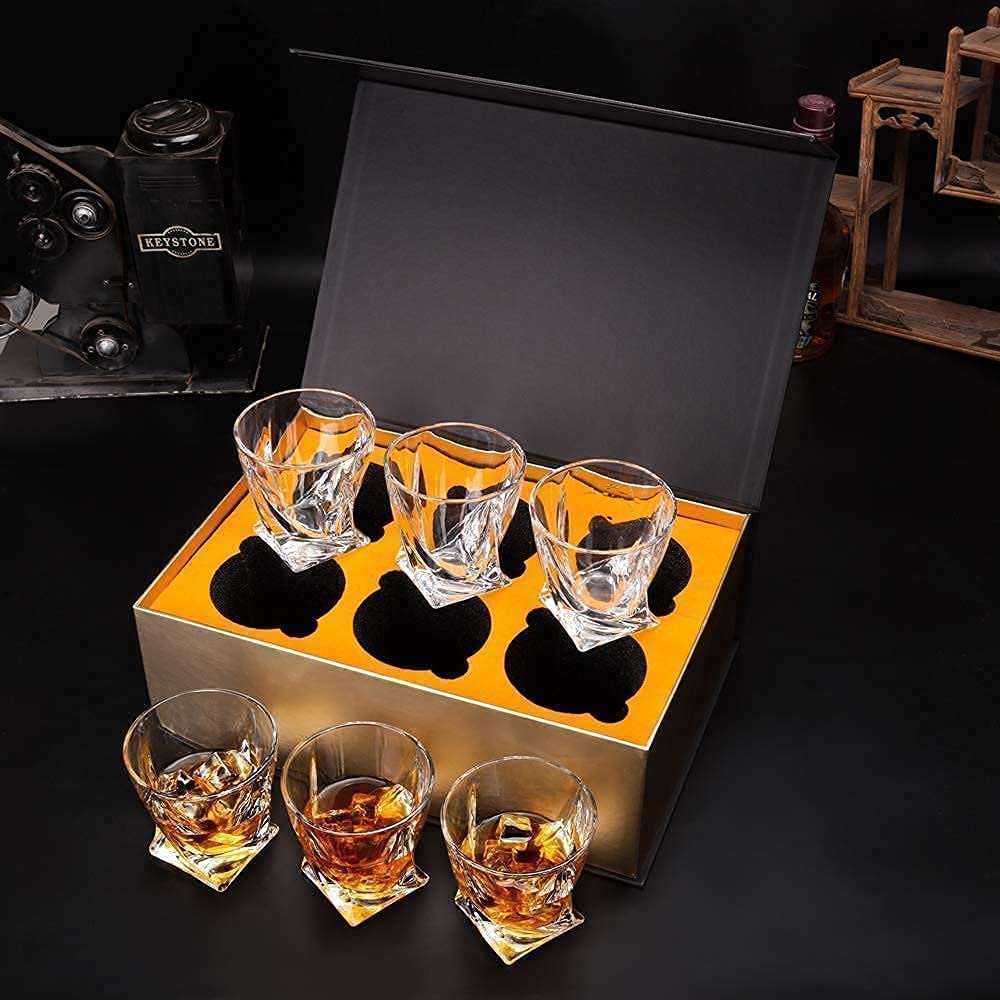 Premium Handmade Crystal Whiskey Decanter Set with 12 Old Fashioned Glasses - Scotch, Bourbon & Irish Whisky Gift Set for Men (13-Piece) - Perfect for Home Bars, Weddings & Whiskey Tasting Events