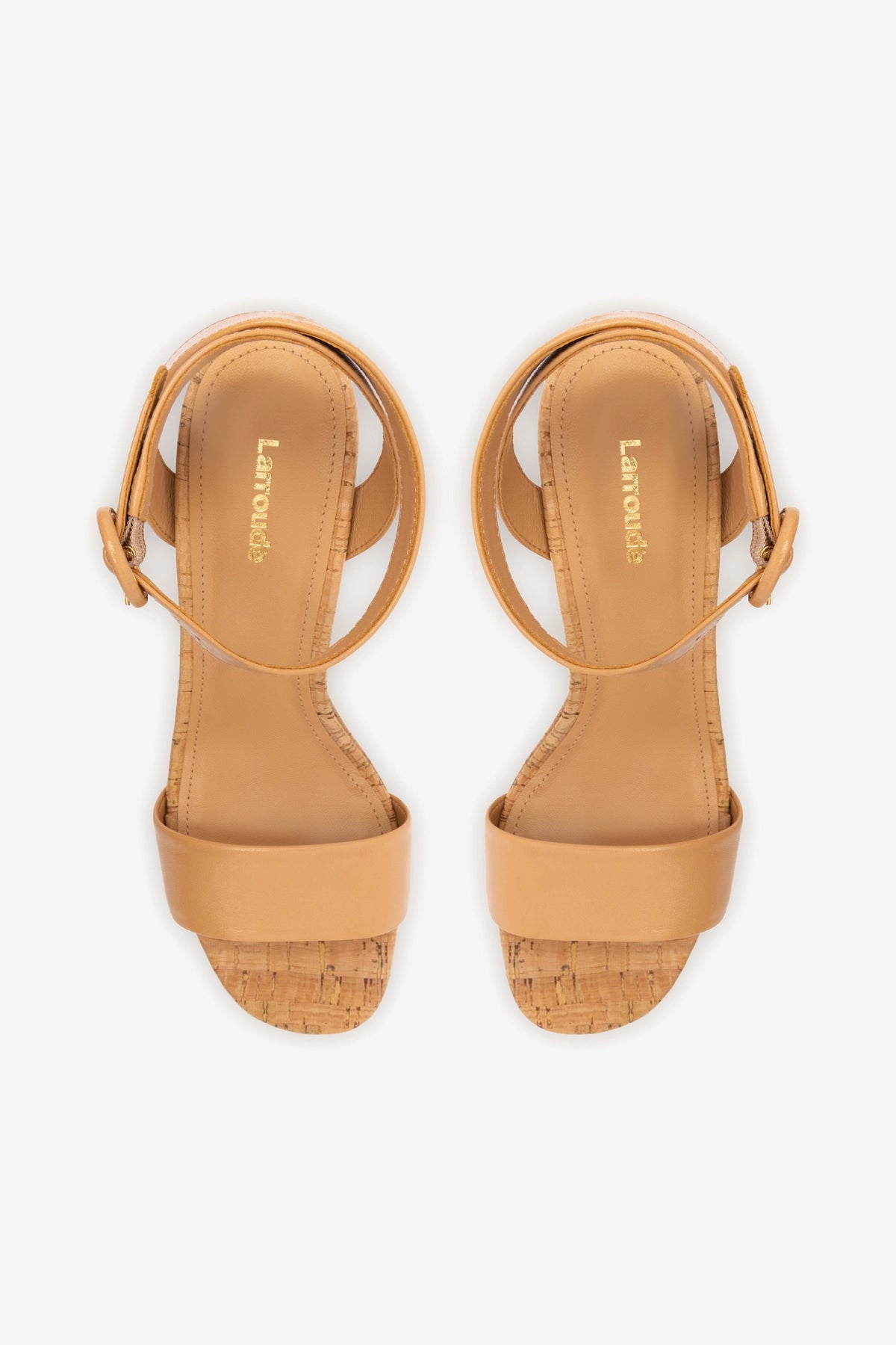 Tan Leather & Natural Cork Dolly Sandal - Comfortable Women's Wedge Sandals for Summer Beach, Vacation & Casual Outfits