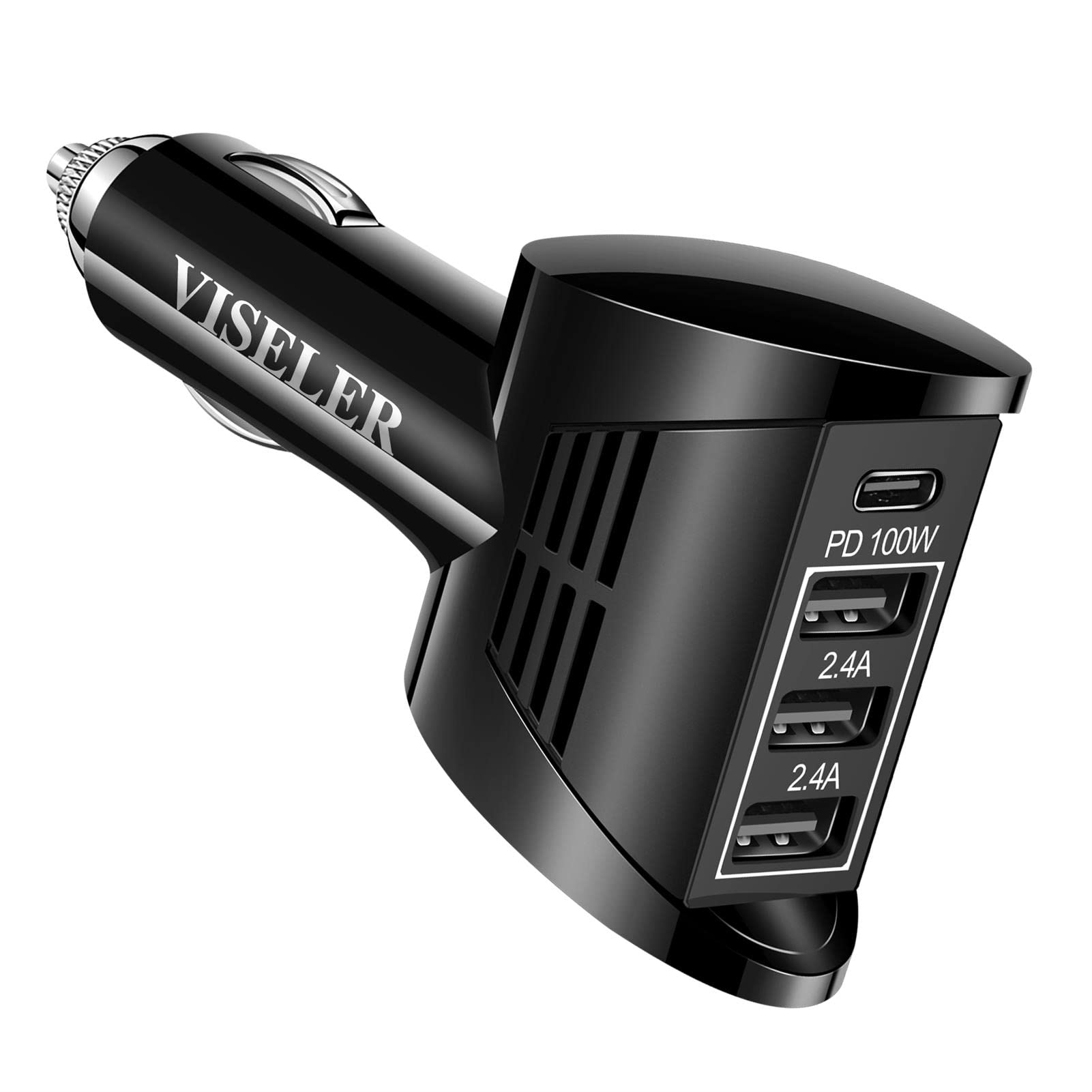 124W USB C Car Charger PD3.0 Fast Charging Adapter - 4 Port Multi USB Cigarette Lighter for MacBook Pro, iPhone 16/15/14/13, iPad, Galaxy S24/Note 20, Tablets & Laptops | Perfect for Road Trips & Business Travel
