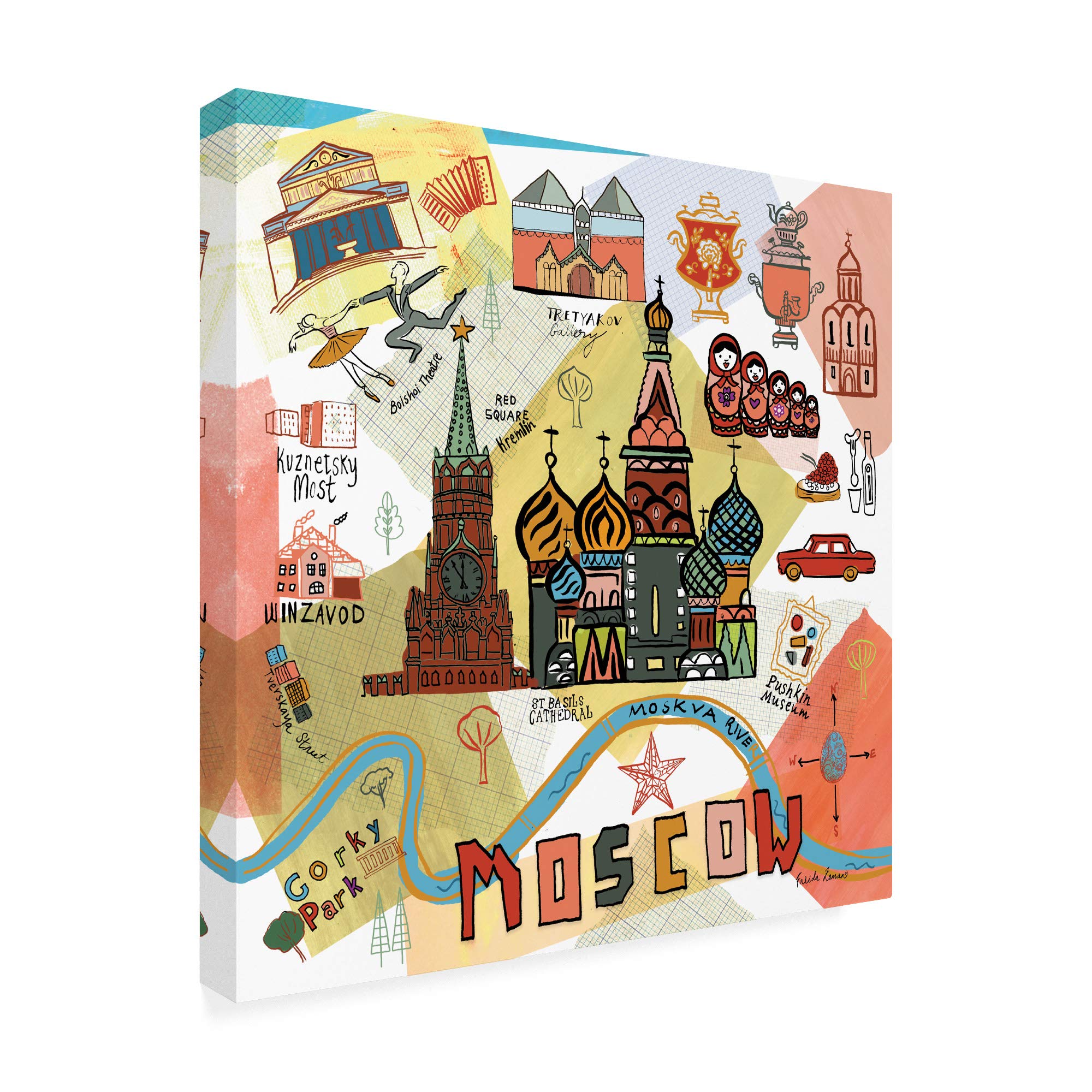 Trademark Fine Art 18x18 Global Travel VI by Farida Zaman - Stunning Wall Decor for Living Room, Bedroom & Office
