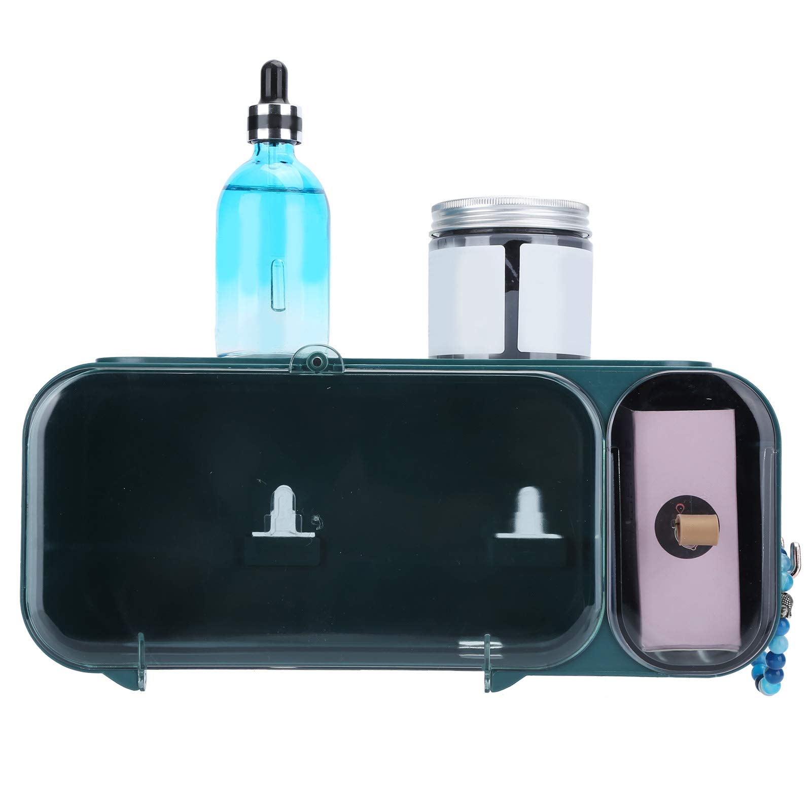 Wall Mounted Waterproof Toilet Paper Holder - Rectangle Green Bathroom Tissue Dispenser & Storage Box for Home, Office, RV Use